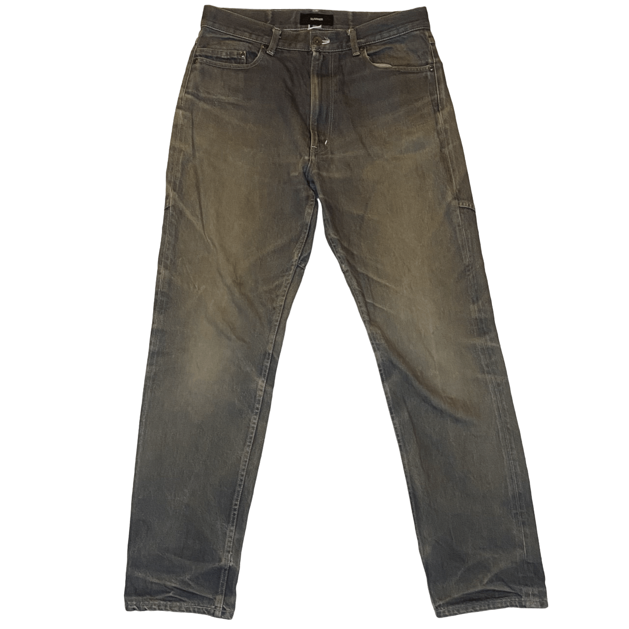 image of Vintage Scanner Distressed Denim Jeans in Grey, Men's (Size 34)