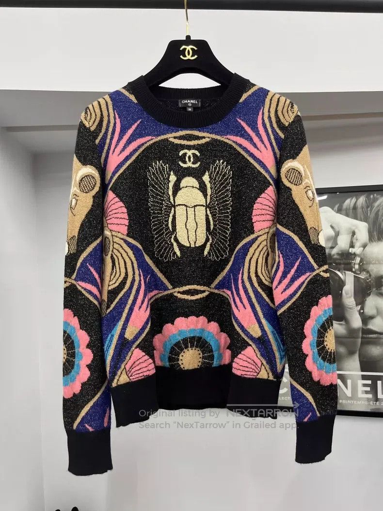 Chanel Chanel Egypt series Beetle cashmere sweater Size XS / US 0-2 / IT 36-38 - 1 Thumbnail