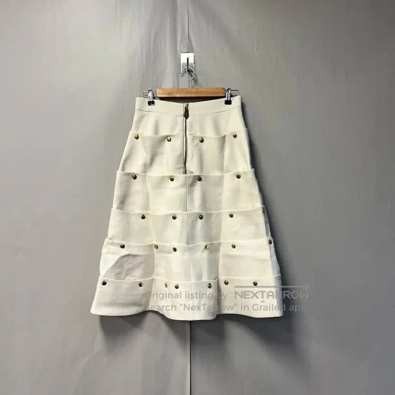 Louis Vuitton Louis Vuitton Cream Wool Midi Skirt . Size 28" / US 6 / IT 42 - 2 Thumbnail