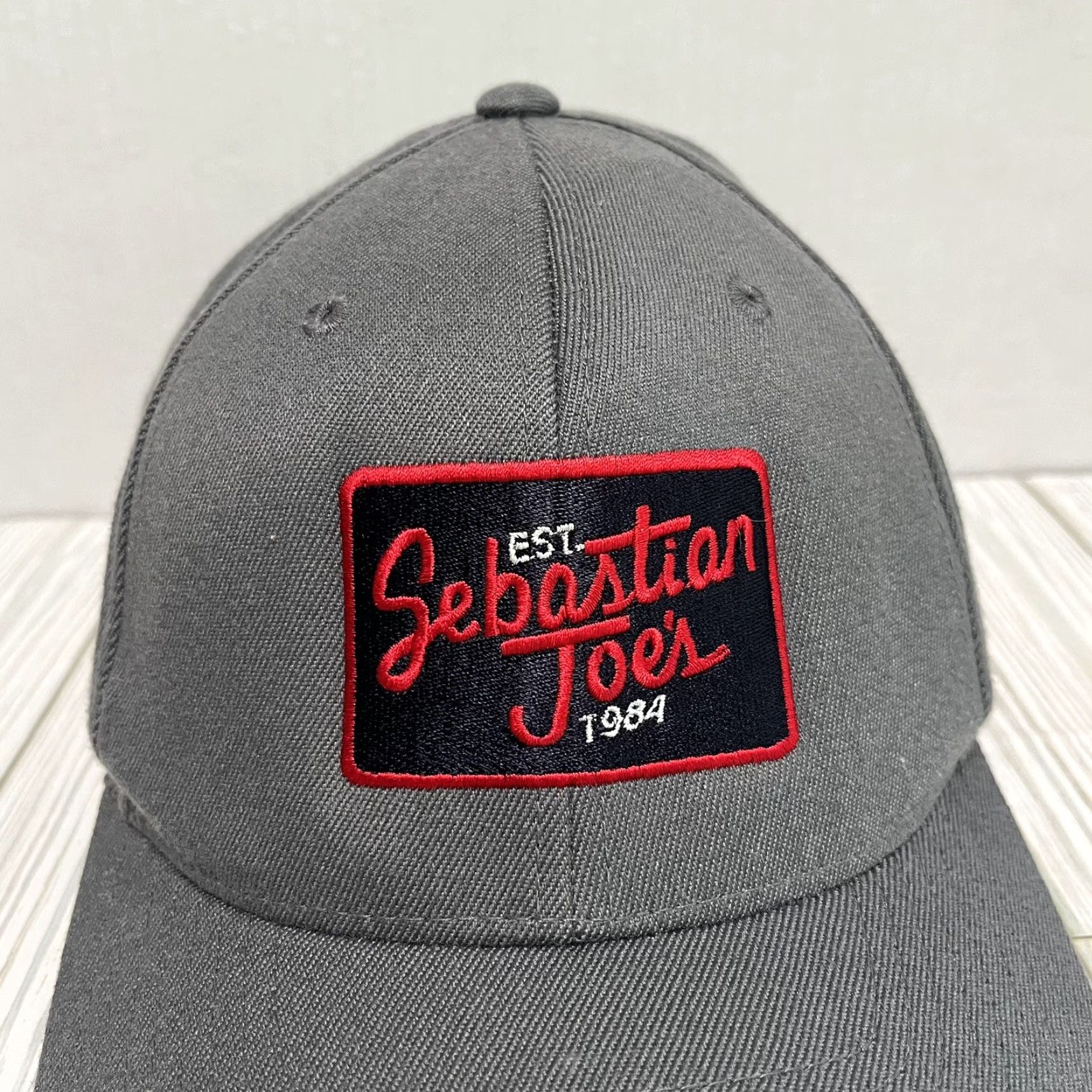 Port Authority Sebastian Joes Ice Cream Shop Hat Cap Minneapolis Minnesota Size Large XL Gray Port Authority Baseball Cap Men Casual Knit Cotton L Size ONE SIZE - 2 Thumbnail
