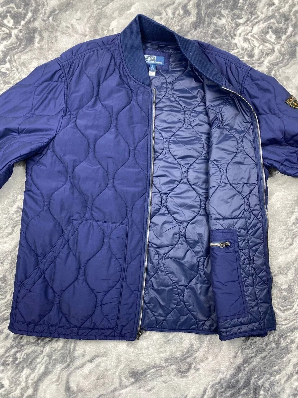 Polo Ralph Lauren Polo Ralph Lauren Quilted Bomber Jacket Men Size L Blue Size US L / EU 52-54 / 3 - 3 Thumbnail