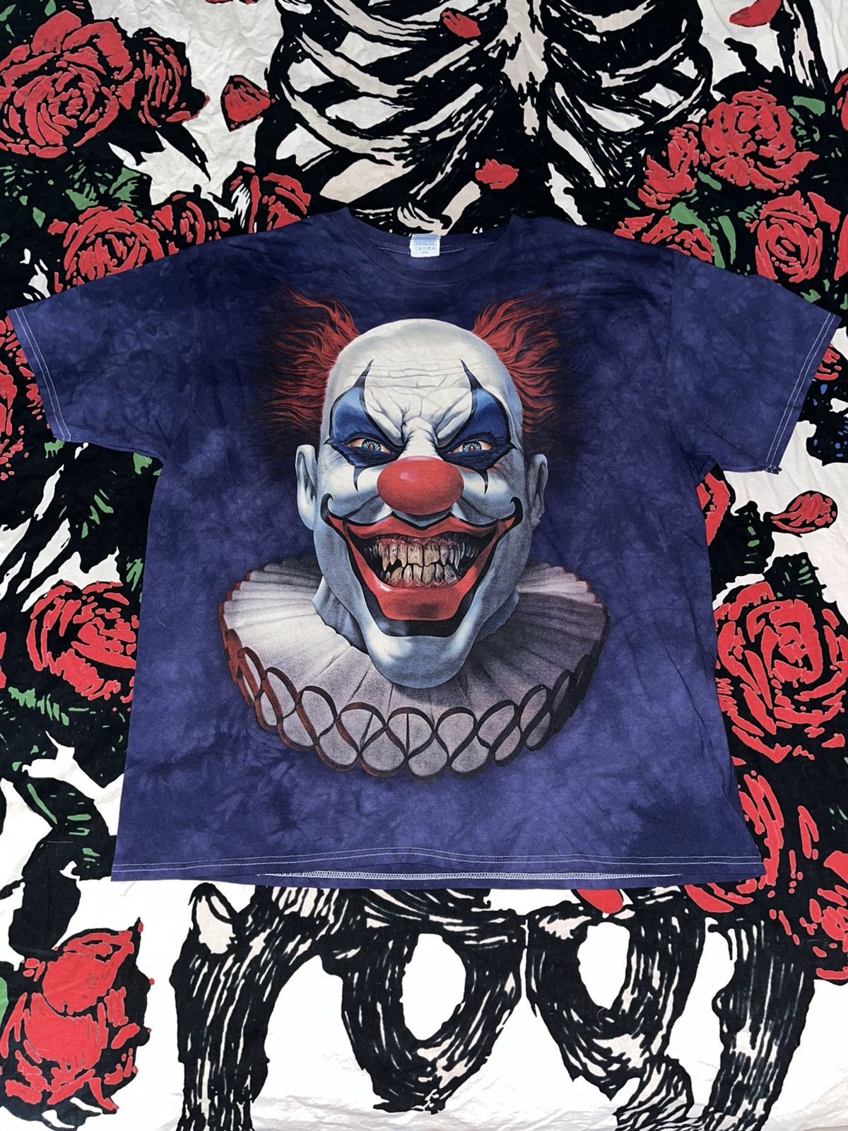 Vintage Crazy Y2K Faded Thrashed Skater Grunge Goth Horror Clown Tee Size US XL / EU 56 / 4 - 1 Thumbnail