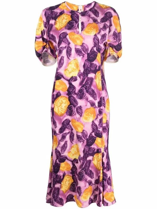 Marni o1y1025 Midi Dress in Multicolor Size M / US 6-8 / IT 42-44 - 1 Thumbnail