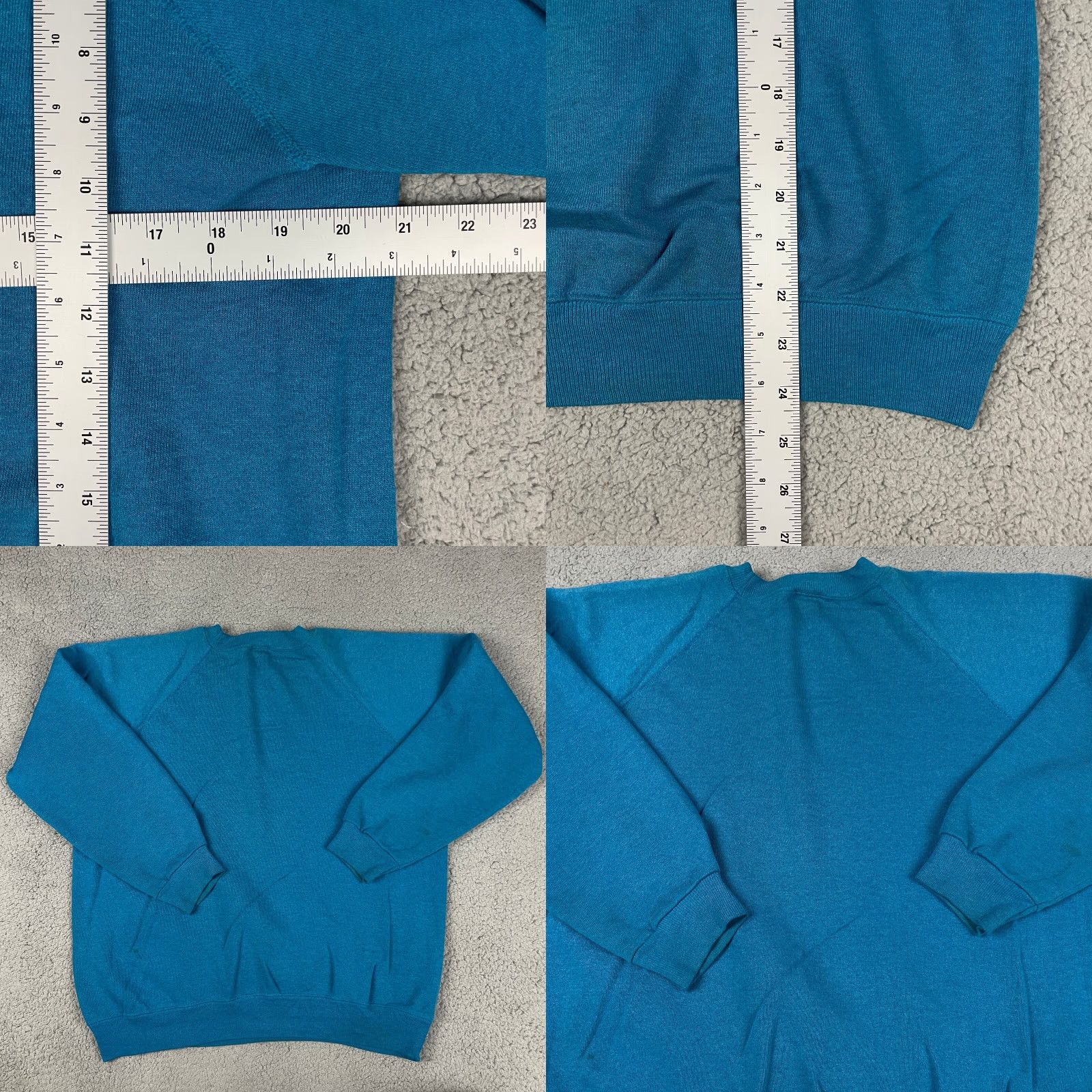Hanes VINTAGE Hanes Sweatshirt Adult Large Green Teal 80s 90s Pullover USA Made Crew Neck Mens Sweatshirt Size US L / EU 52-54 / 3 - 8 Thumbnail