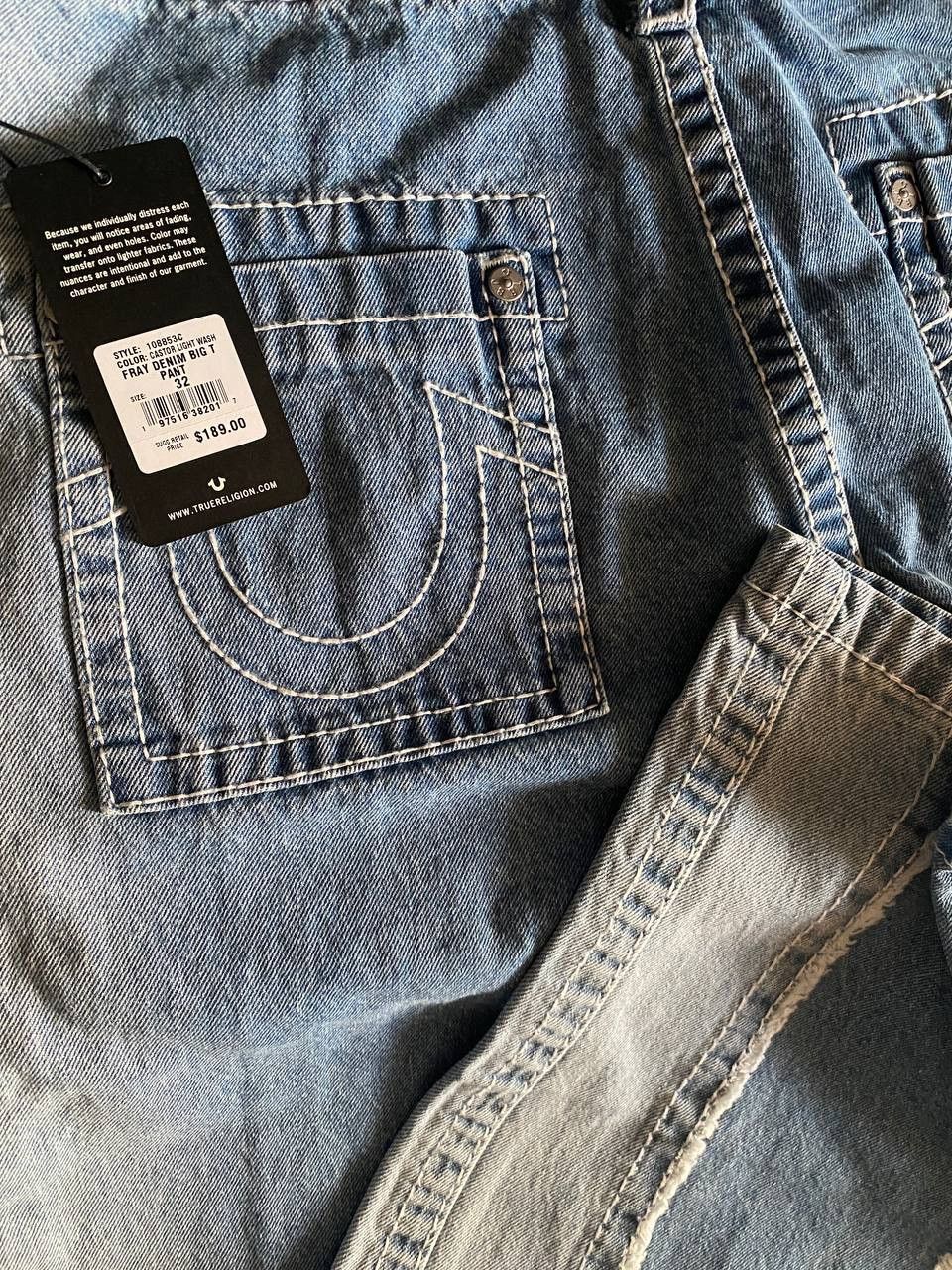 True Religion True Religion Baggy Fray Denim Big TJeans Size US 33 - 6 Thumbnail