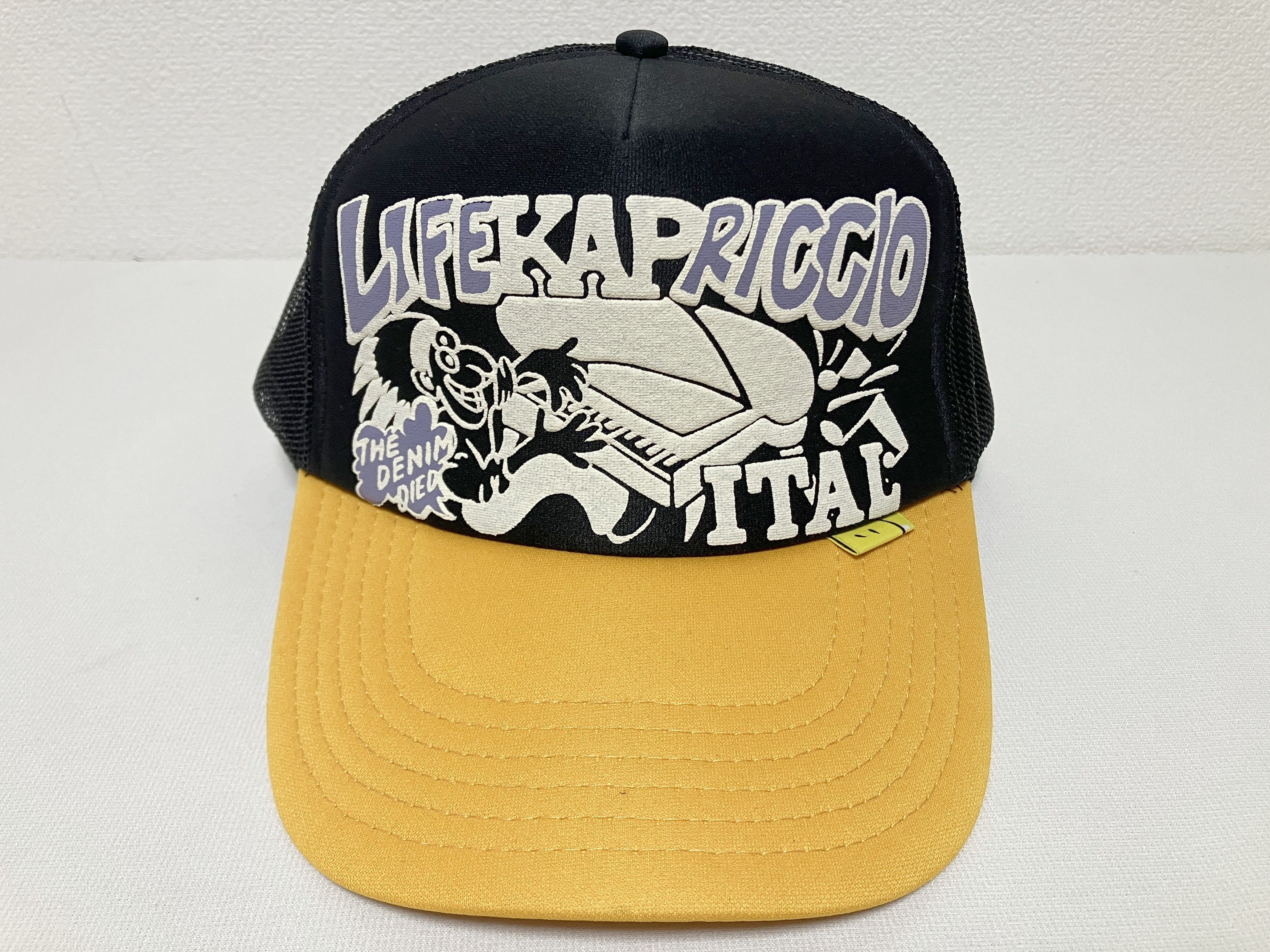 Kapital kapital life kapriccio truck cap hat trucker black yellow Size ONE SIZE - 2 Thumbnail