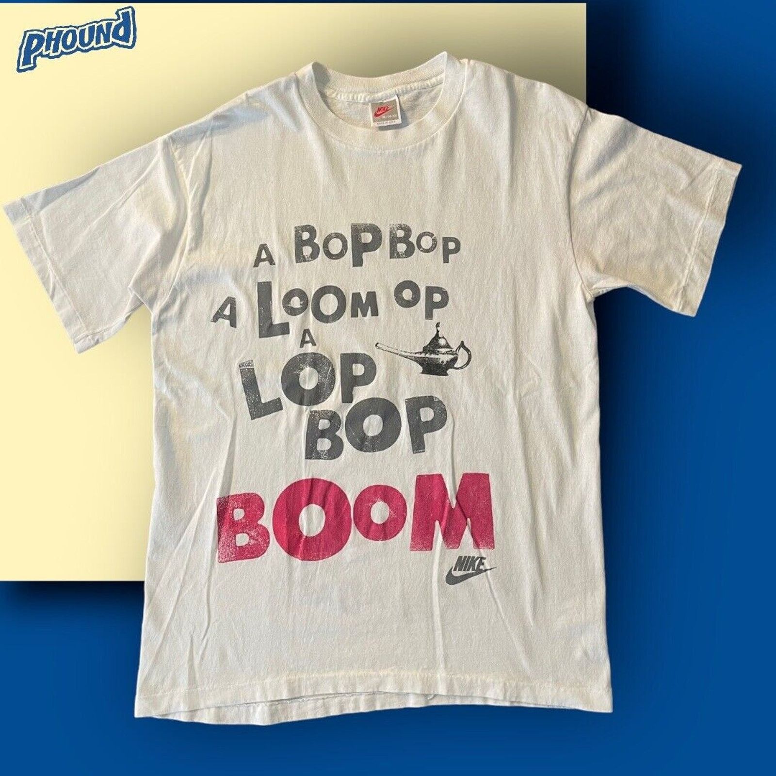 image of VTG Air Jordan Spike Lee Nike T-Shirt L Genie Bop Loom Boom in White, Men's (Size Medium)