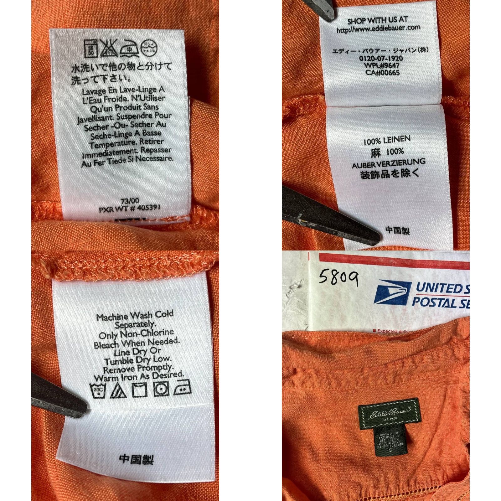 Eddie Bauer Eddie Bauer Linen Shirt Womens 8P Petite Orange 3/4 Sleeve Button Front Shirt Womens Petite Orange Linen 3/4 Sleeve Button-Up Size M / US 6-8 / IT 42-44 - 8 Thumbnail