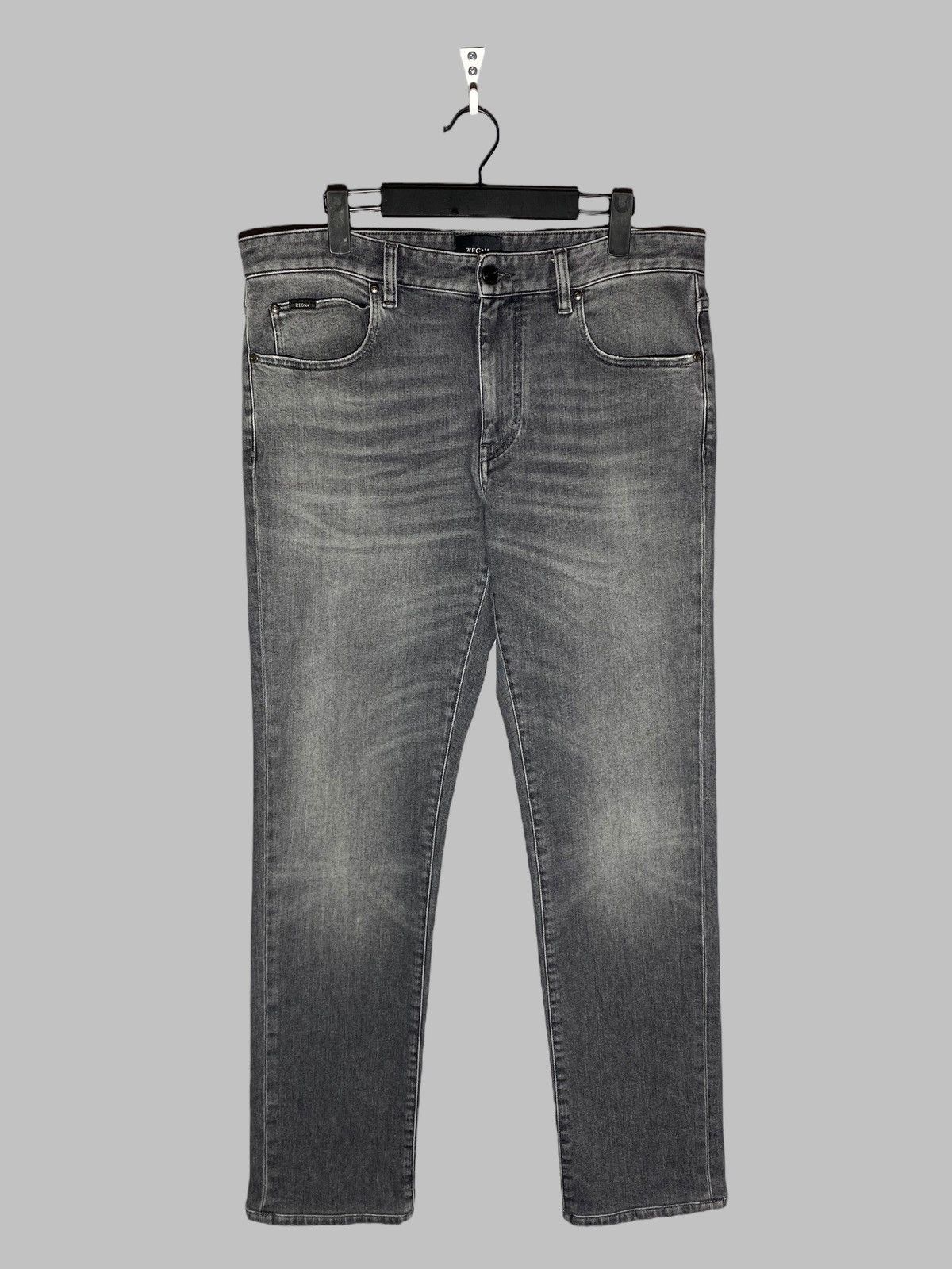 Zegna Washed Gray Denim Slim Fit Jeans Men’s Size 34