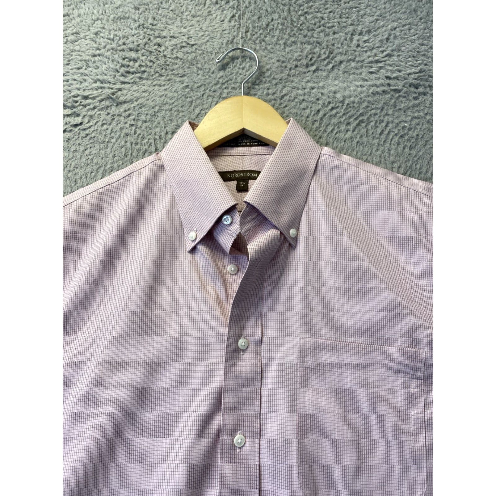 Nordstrom VINTAGE Nordstrom Men's Dress Shirt Cotton Pink Long Sleeve Business Wedding Formal 15.5 Size 40R - 3 Thumbnail