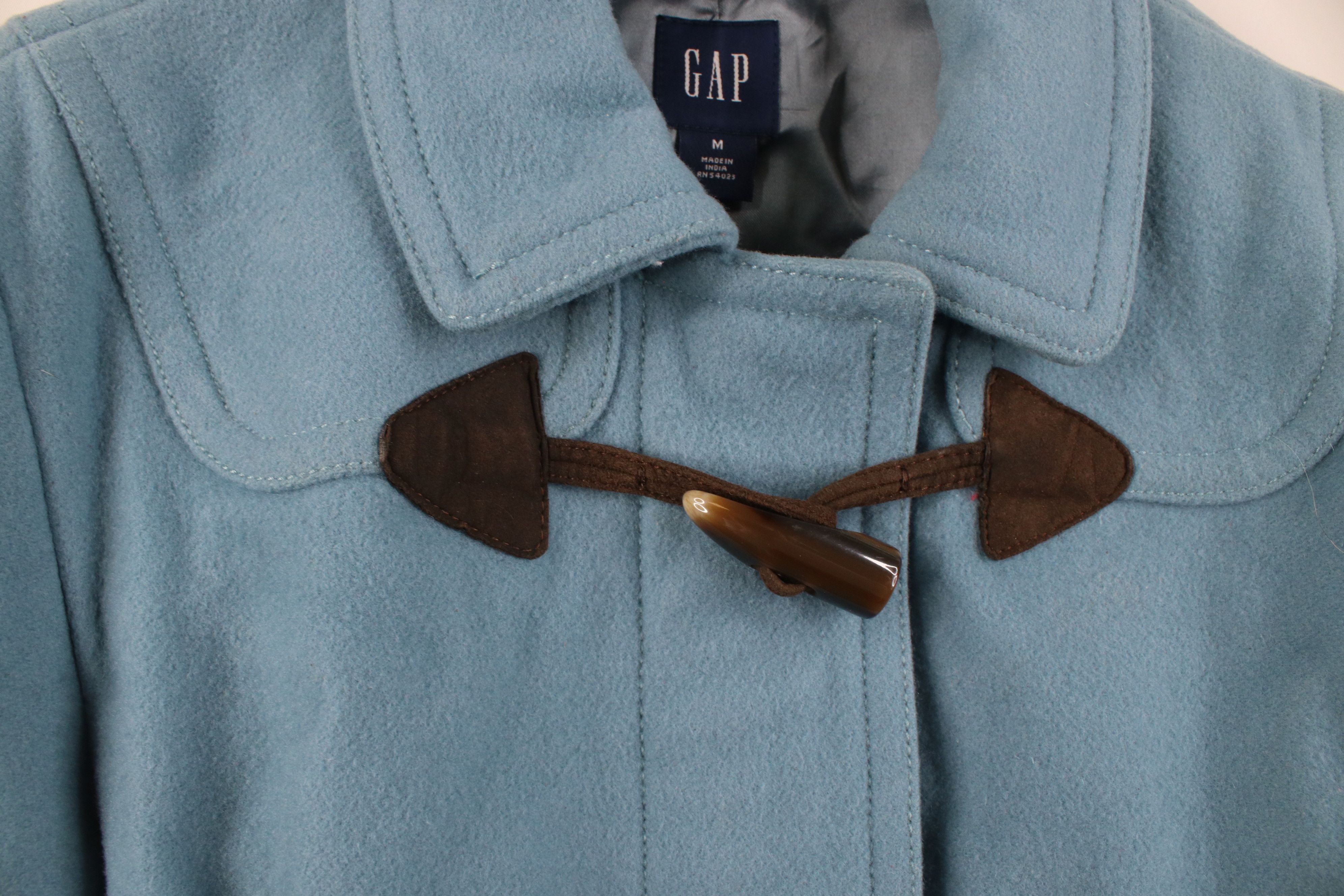 Gap Vintage Y2K Gap Wool Blend Toggle Button Coat Jacket Blue Size M / US 6-8 / IT 42-44 - 4 Thumbnail