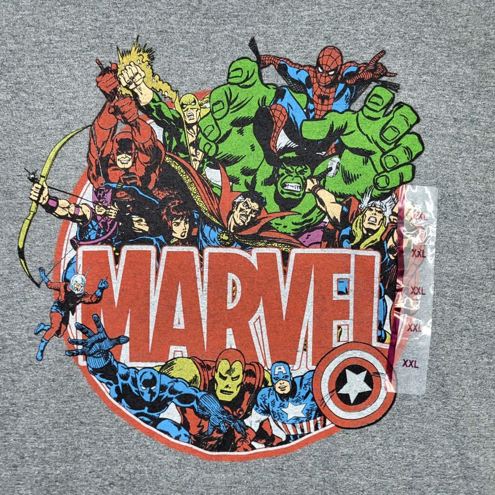 Vintage Marvel Comics Men’s Short sleeve T-Shirt XXL Gray Crew Neck Logo Casual Shirt 2XL Mens Size US 39 - 6 Thumbnail