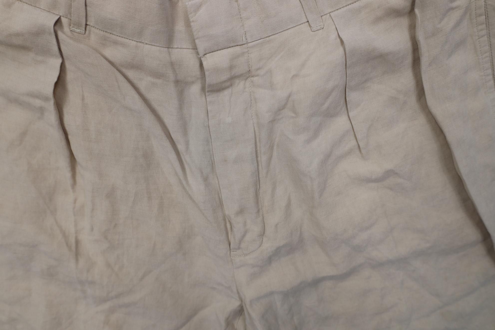 Polo Ralph Lauren Vintage 90s Ralph Lauren Linen Silk Pleated Chino Shorts Size US 34 / EU 50 - 5 Thumbnail