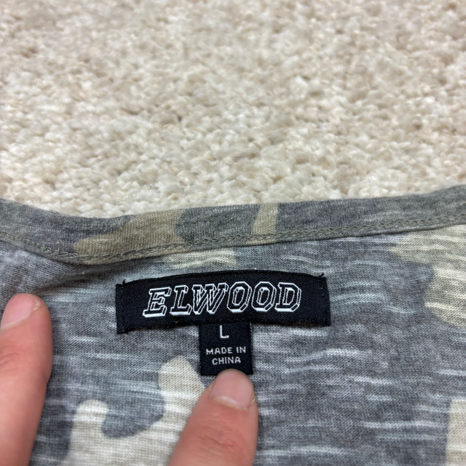 Elwood Elwood Camo Curve Hem Slub Cotton T Shirt Men's Large Size US L / EU 52-54 / 3 - 4 Thumbnail