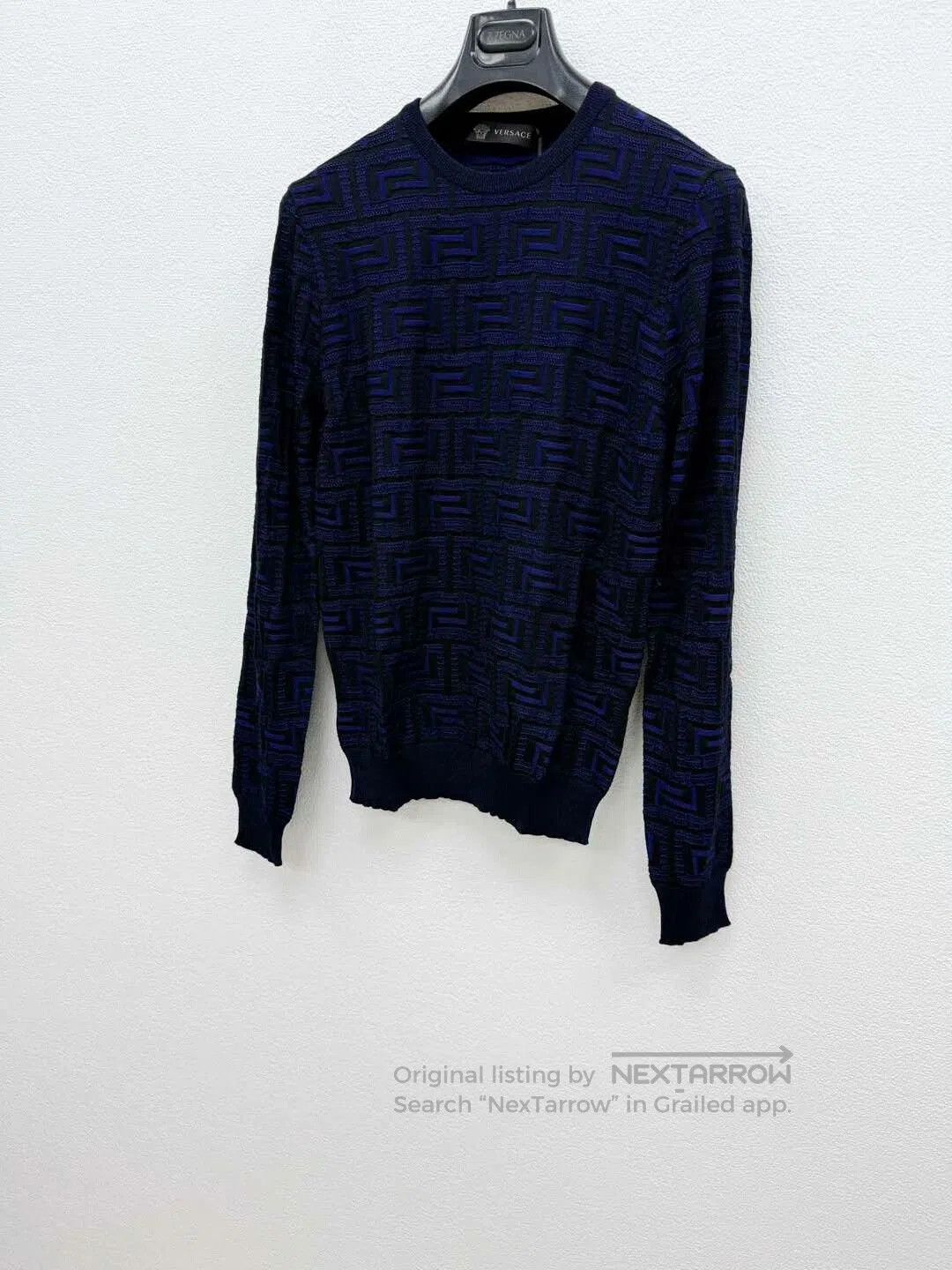 Versace versace wool blend knitwear in navy blue. Size US M / EU 48-50 / 2 - 3 Thumbnail