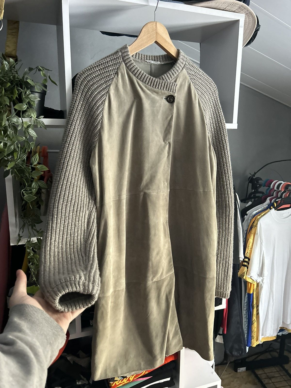 Brunello Cucinelli Brunello Cucinelli leather cashmere sweater cardigan Size US M / EU 48-50 / 2 - 2 Thumbnail