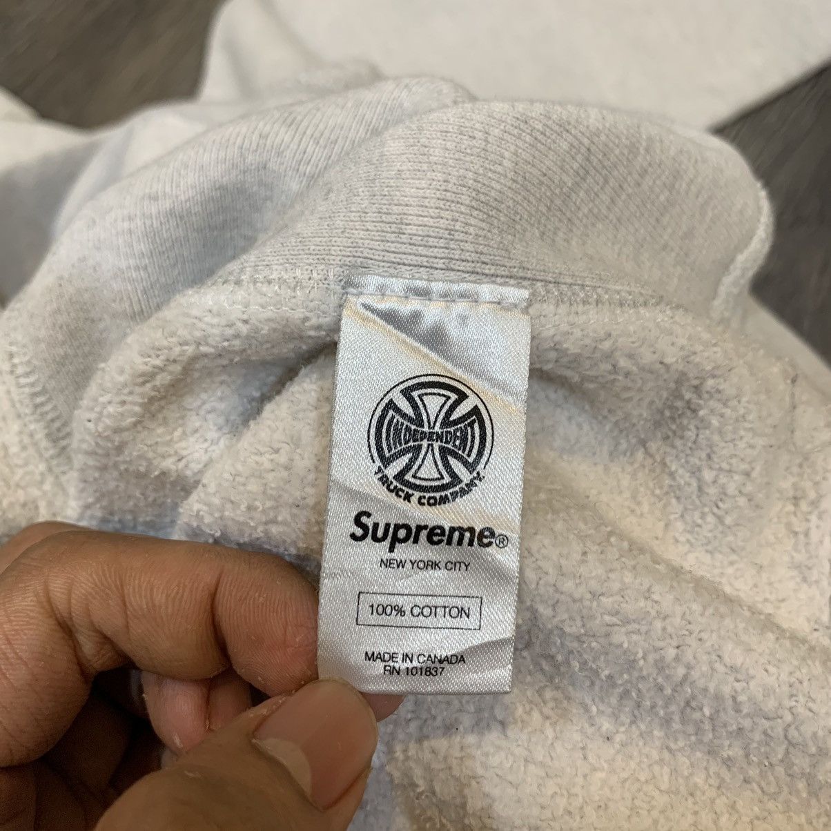 Independent Truck Co. × Supreme Supreme x Independent Truck FW15 Hooded Sweatshirt Grey Size US M / EU 48-50 / 2 - 11 Thumbnail