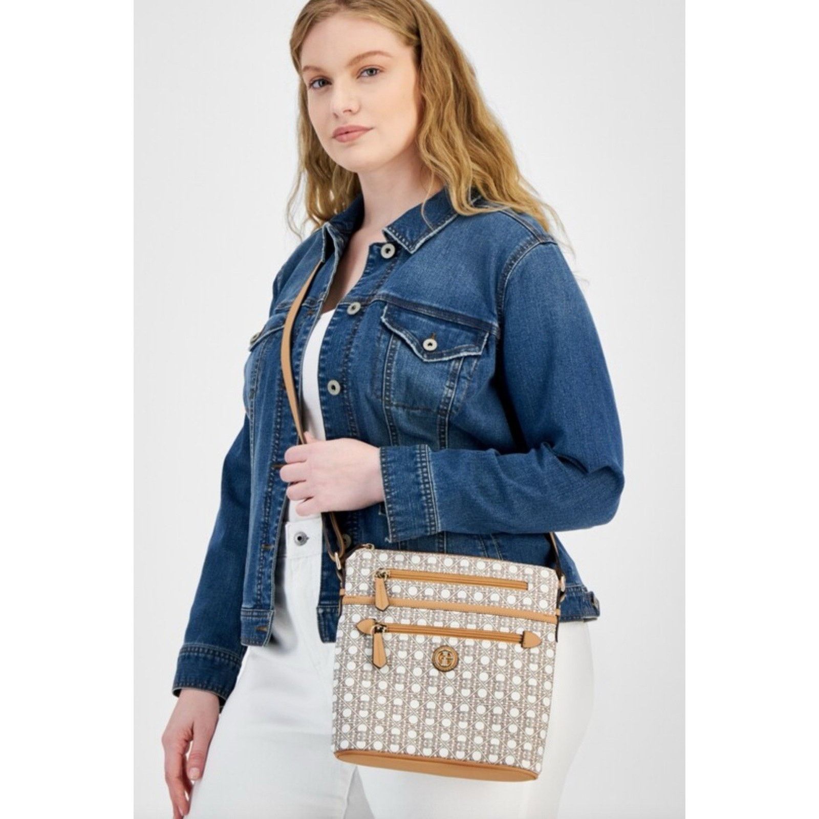 Giani Bernini Giani Bernini Caning Crossbody Saffiano White/humus NWT $80 Size ONE SIZE - 3 Thumbnail