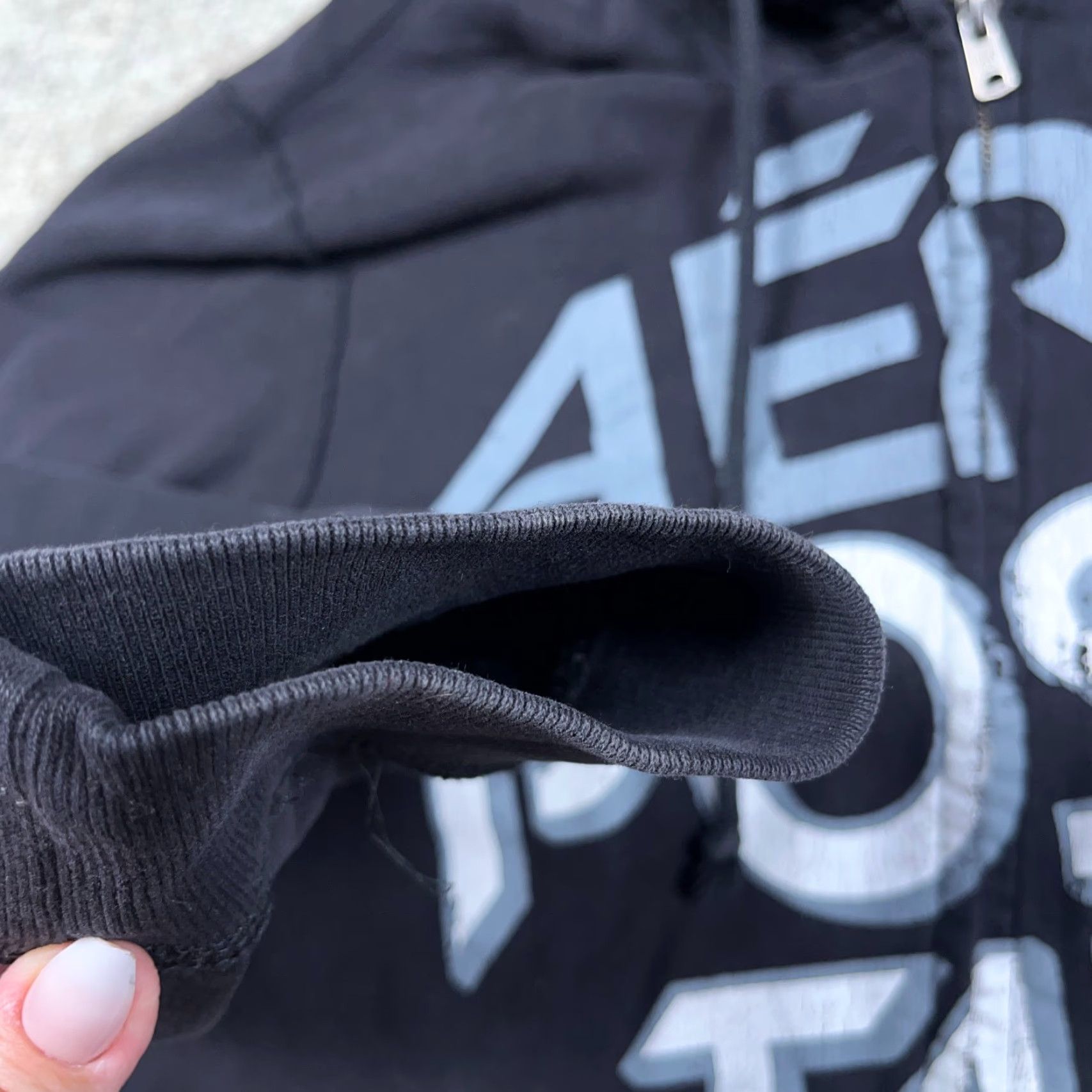 Aeropostale VINTAGE Aeropostale Hoodie Men 2XL Black Full Zip Logo Hooded Sweatshirt 00s Size US XXL / EU 58 / 5 - 4 Thumbnail