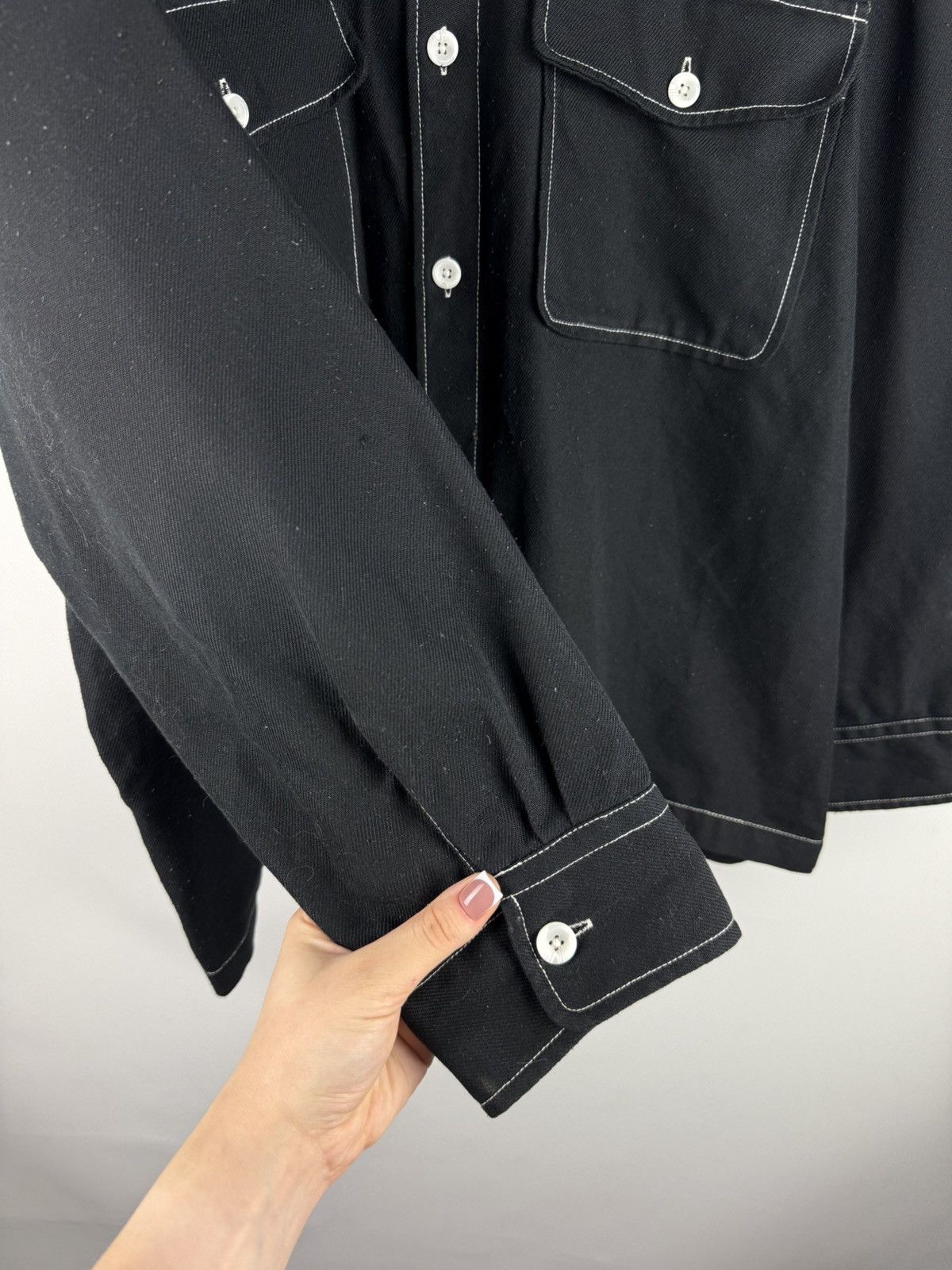 Other Timbre Poste Long Sleeve Japanese Collarless Button Up Shirt Size US L / EU 52-54 / 3 - 9 Thumbnail