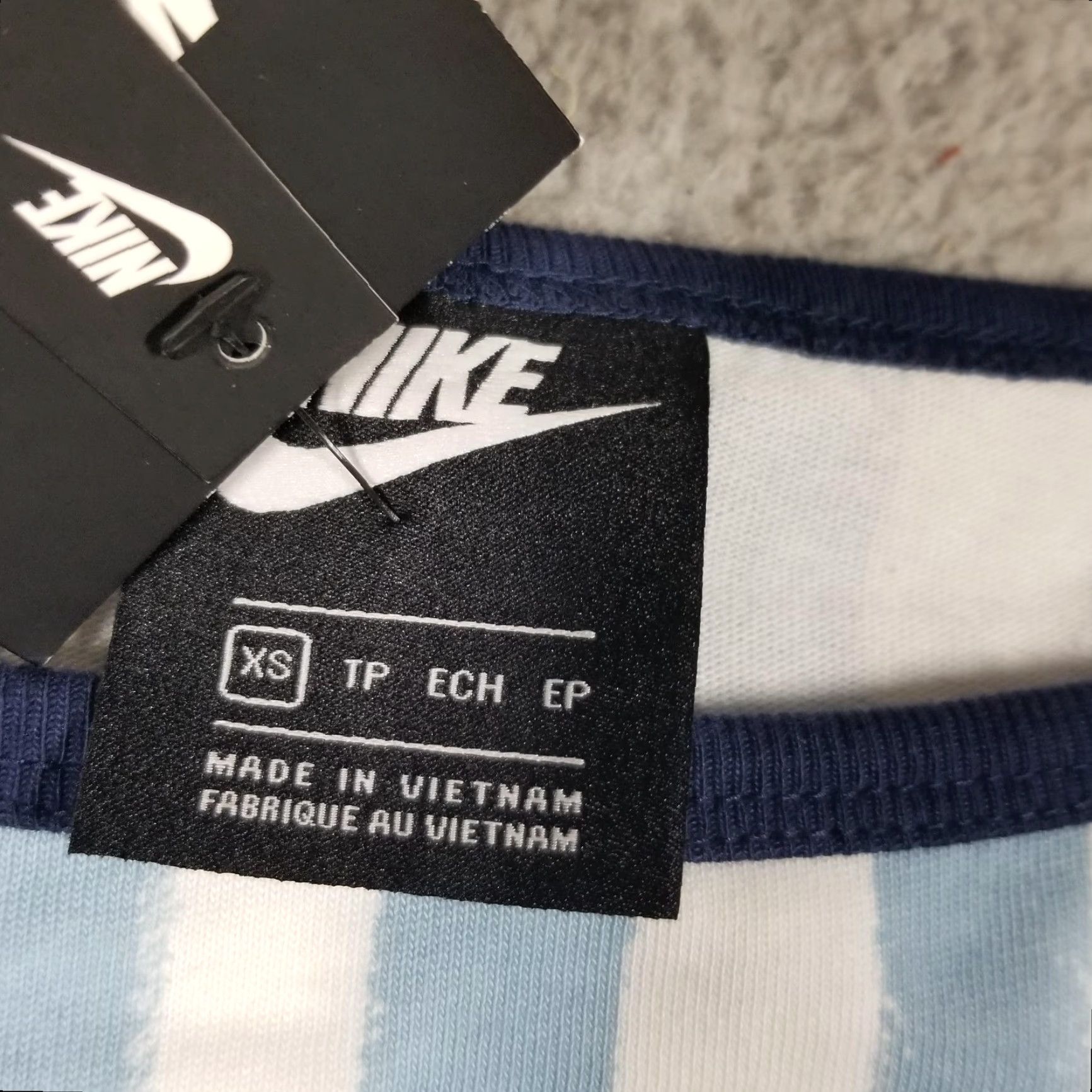 Nike Nike Dress Women XS Blue Striped Cotton Bodycon Tank Sleeveless Square Neck Swoosh Womens Size XS / US 0-2 / IT 36-38 - 7 Thumbnail