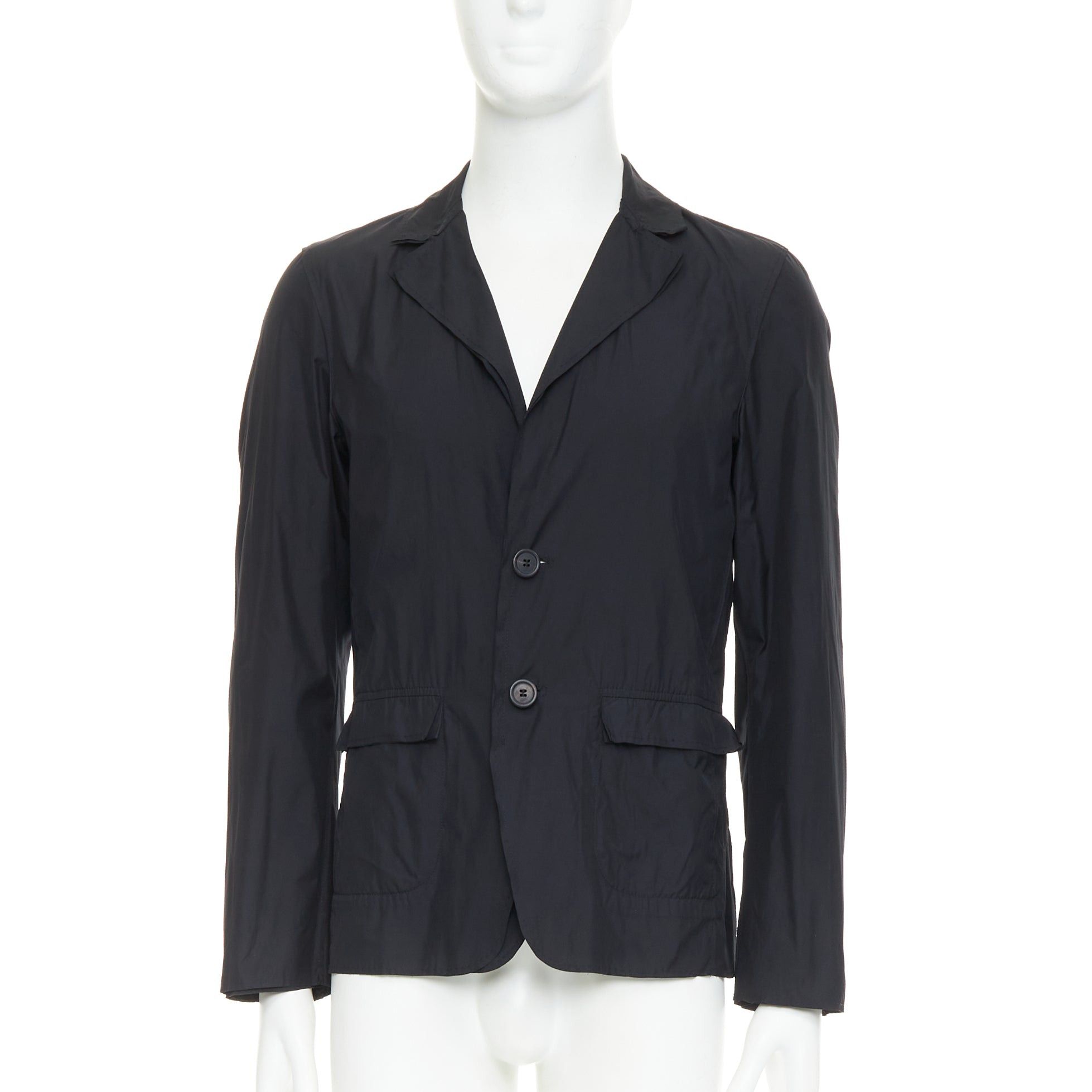 Lanvin LANVIN black light double layer fabric raw edges blazer jacket FR44 XS Size 44R - 1 Thumbnail