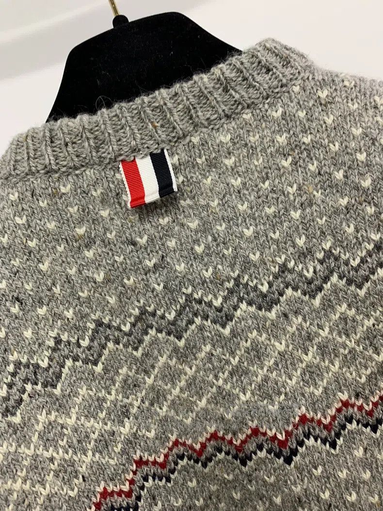 Thom Browne Thom Browne Grey Fair Isle Knit Cardigan Size US XS / EU 42 / 0 - 3 Thumbnail