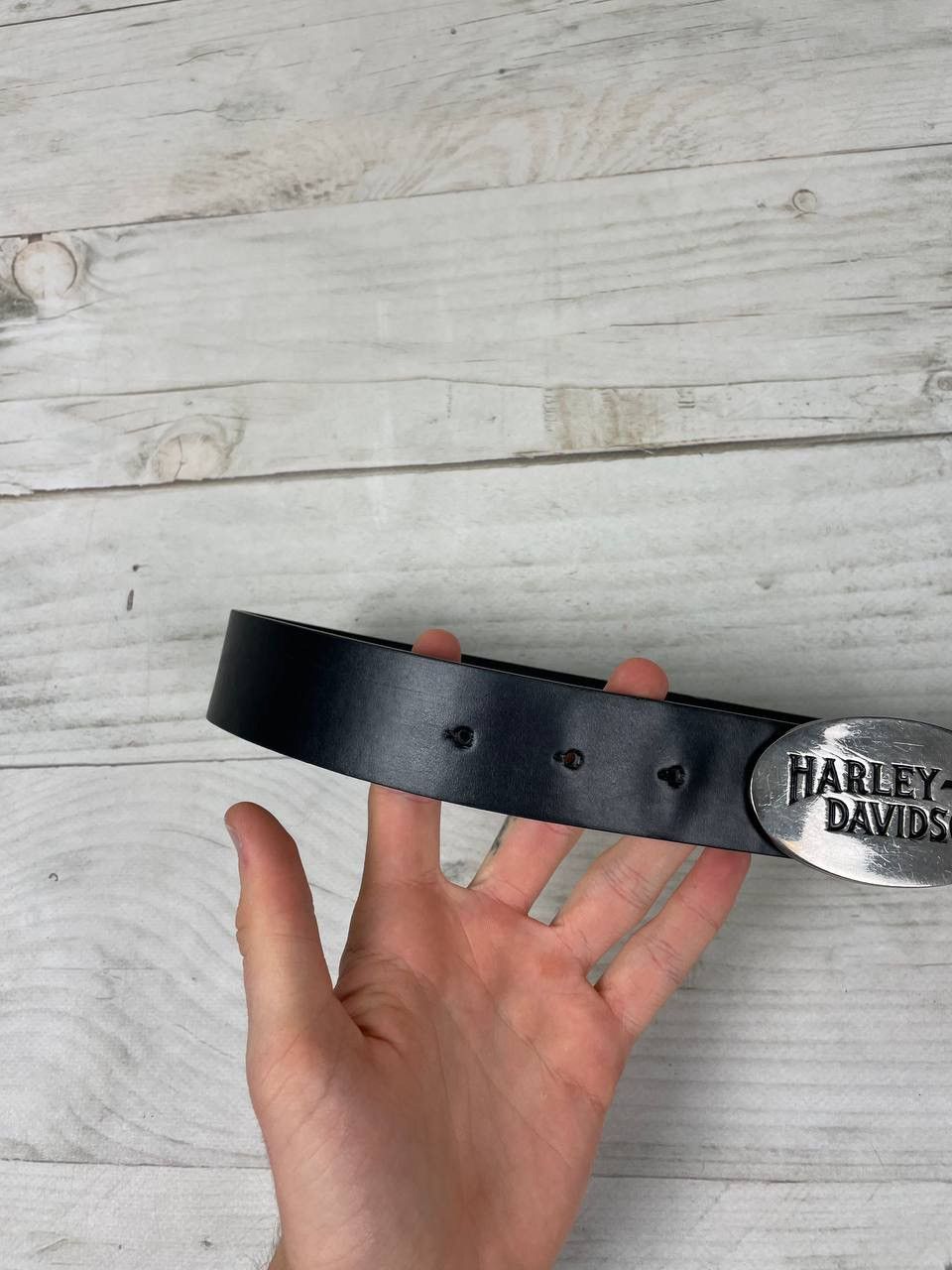 Harley Davidson Vintage Chrome Brass Harley Davidson Logo 1983 Leather Belts Size ONE SIZE - 5 Thumbnail