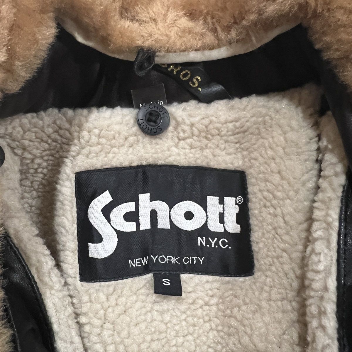 Schott Schott G-1 Shearling Bomber Leather Jacket Size S / US 4 / IT 40 - 3 Thumbnail