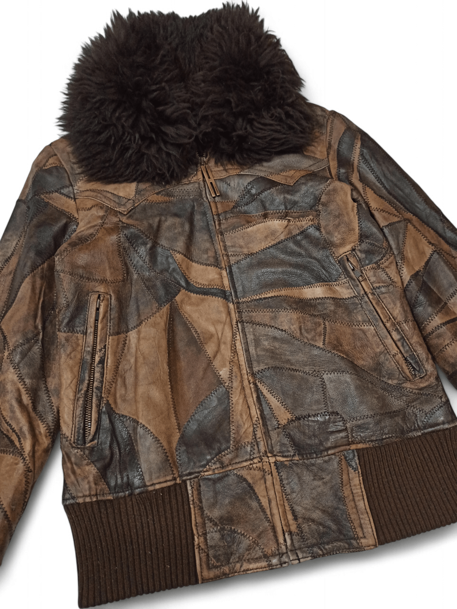 Hysteric Glamour Vintage Hysteric Glamour Patchwork Leather Jacket with Fur Size S / US 4 / IT 40 - 5 Thumbnail