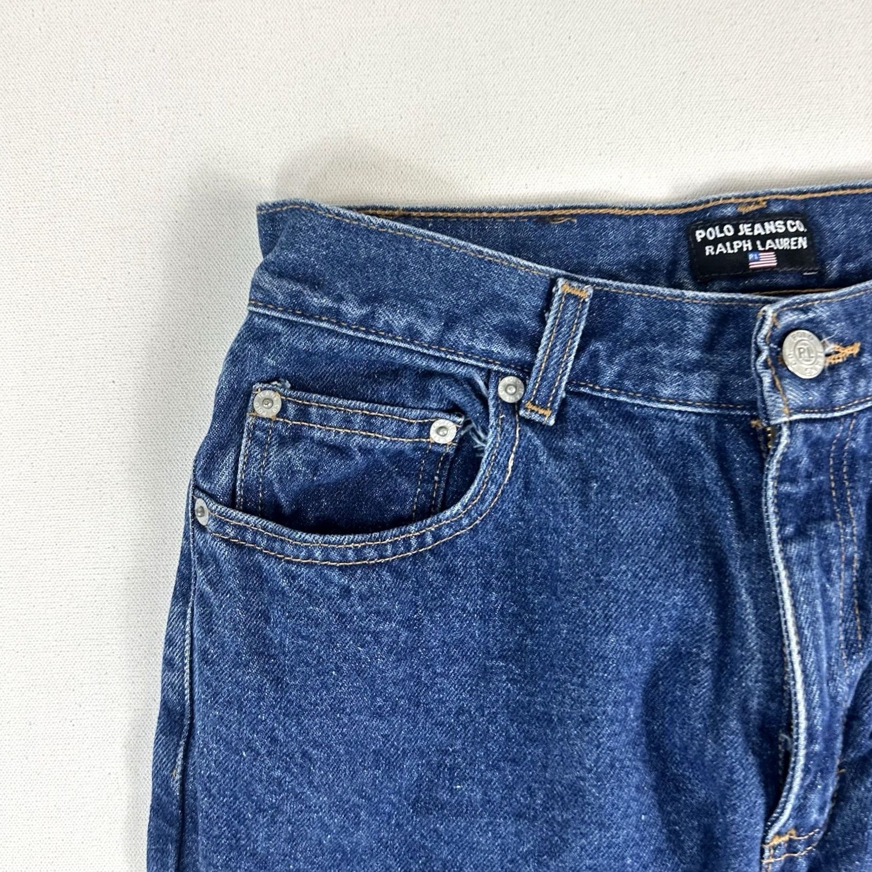 Polo Ralph Lauren VINTAGE Polo Jeans Co Ralph Lauren Women 16 Jeans Dark Blue Straight Women's 16 Y2K Button Size 38" / US 16 / IT 52 - 4 Thumbnail