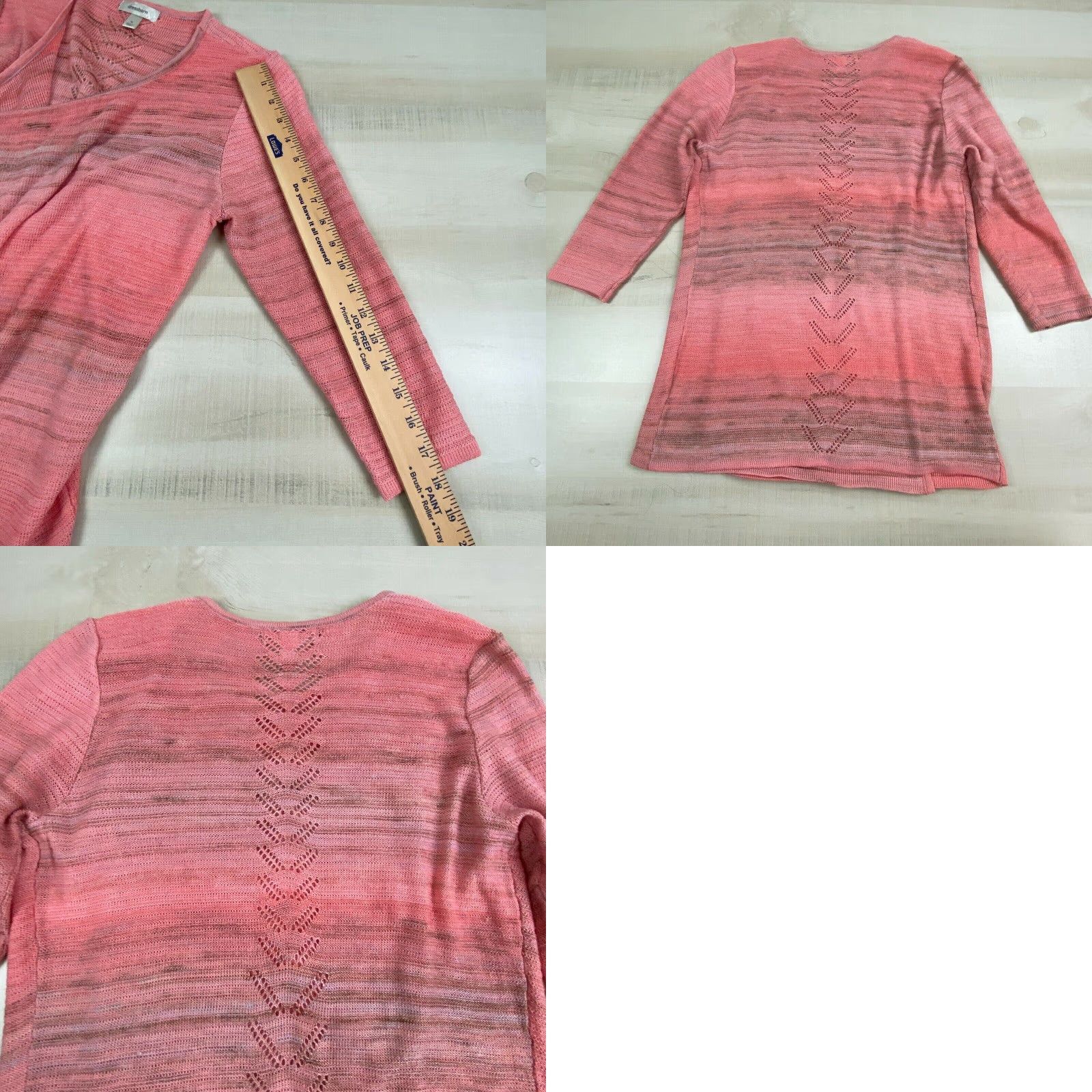 Vintage Dressbarn Womens Medium Pink Cardigan Sweater 3/4 Sleeves Open Front Acrylic Blend Size M / US 6-8 / IT 42-44 - 8 Thumbnail