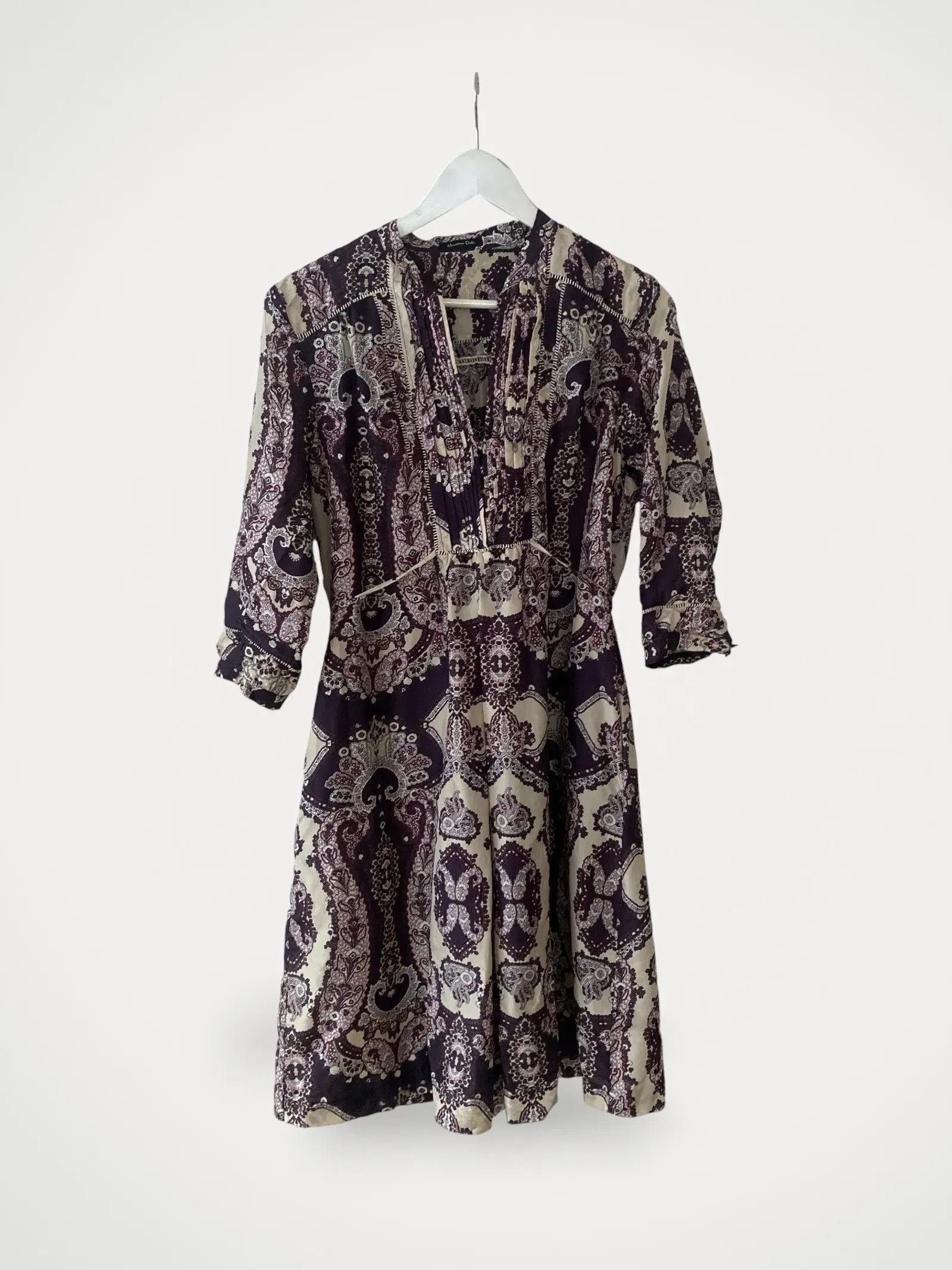 Massimo Dutti Brown Viscose See Through Long Sleeve Dress Grailed