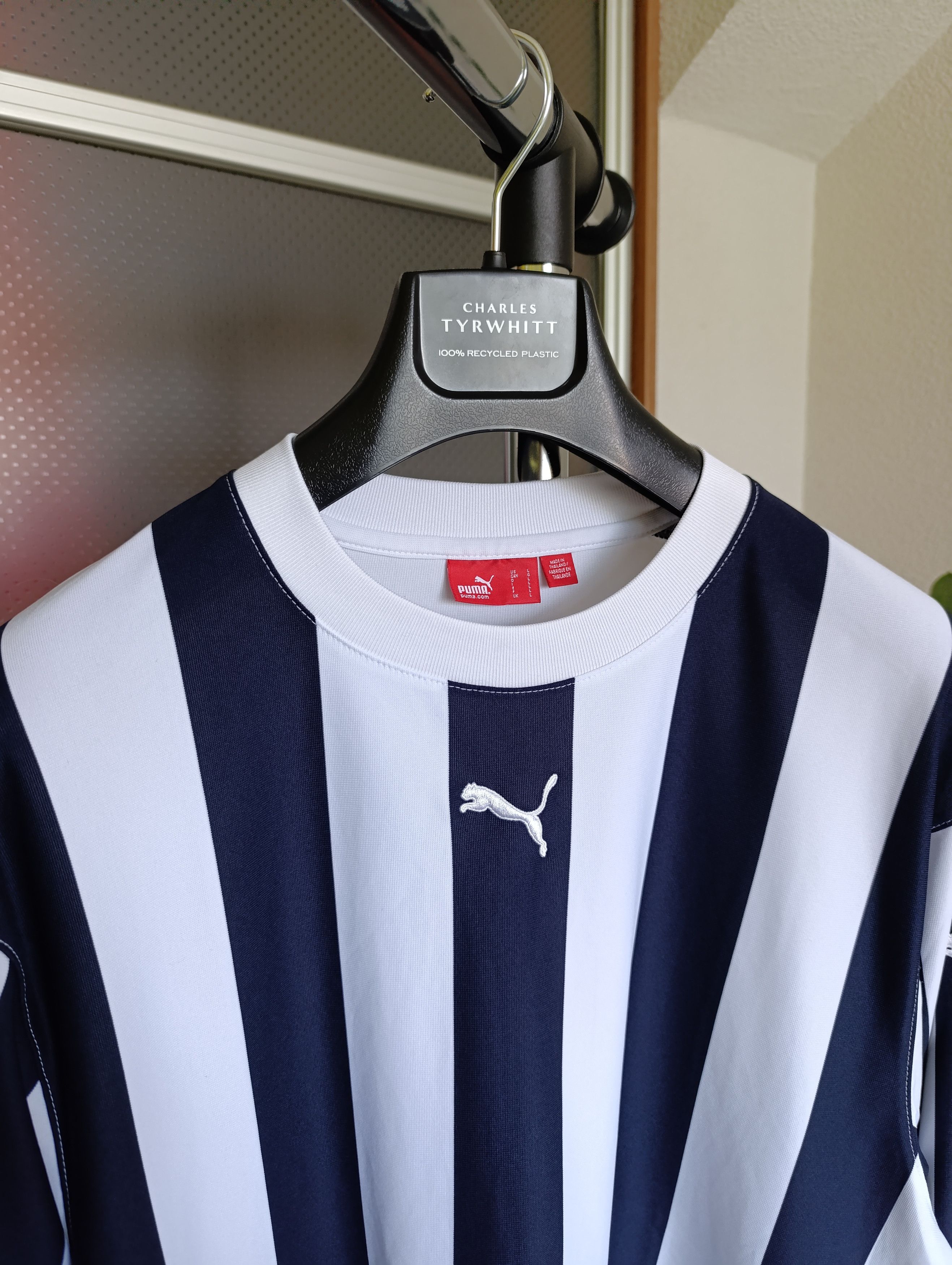 Puma × Vintage PUMA LONG SLEEVE STRIPED SHIRT CREW NECK FOOTBALL JERSEY Size US L / EU 52-54 / 3 - 5 Thumbnail