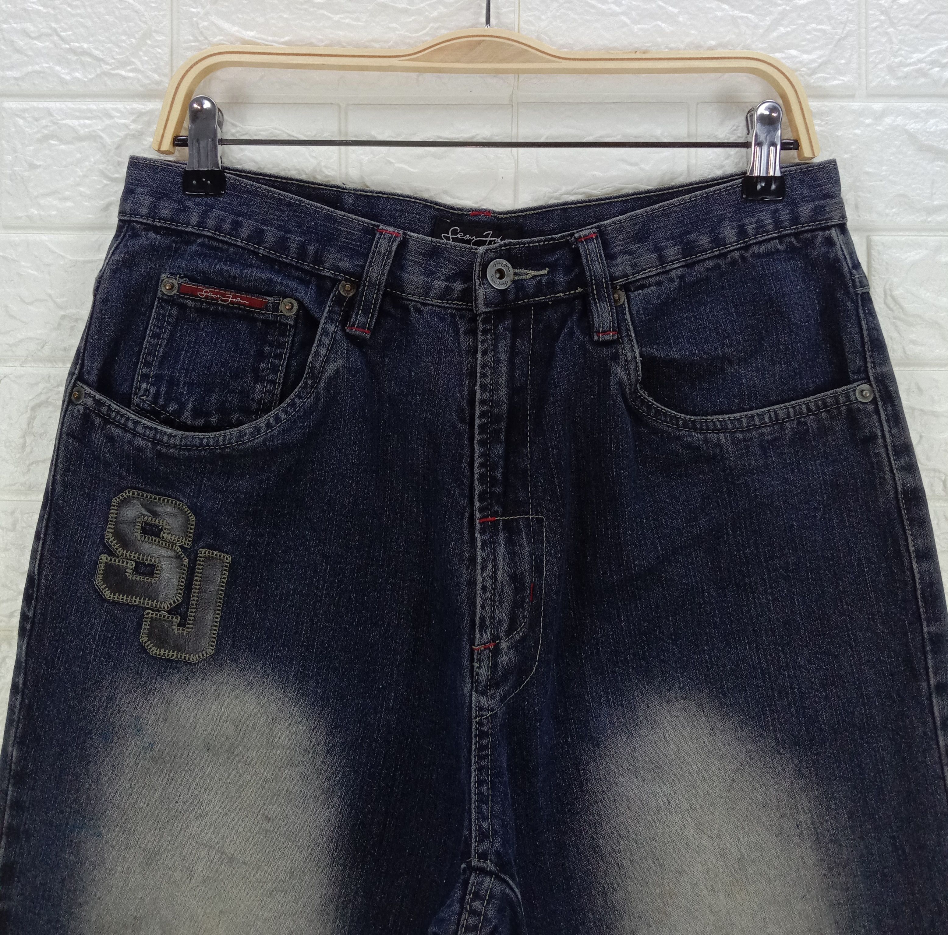 Sean John Vintage Sean John SJ Patched Baggy Wide Jeans Size US 31 - 2 Thumbnail