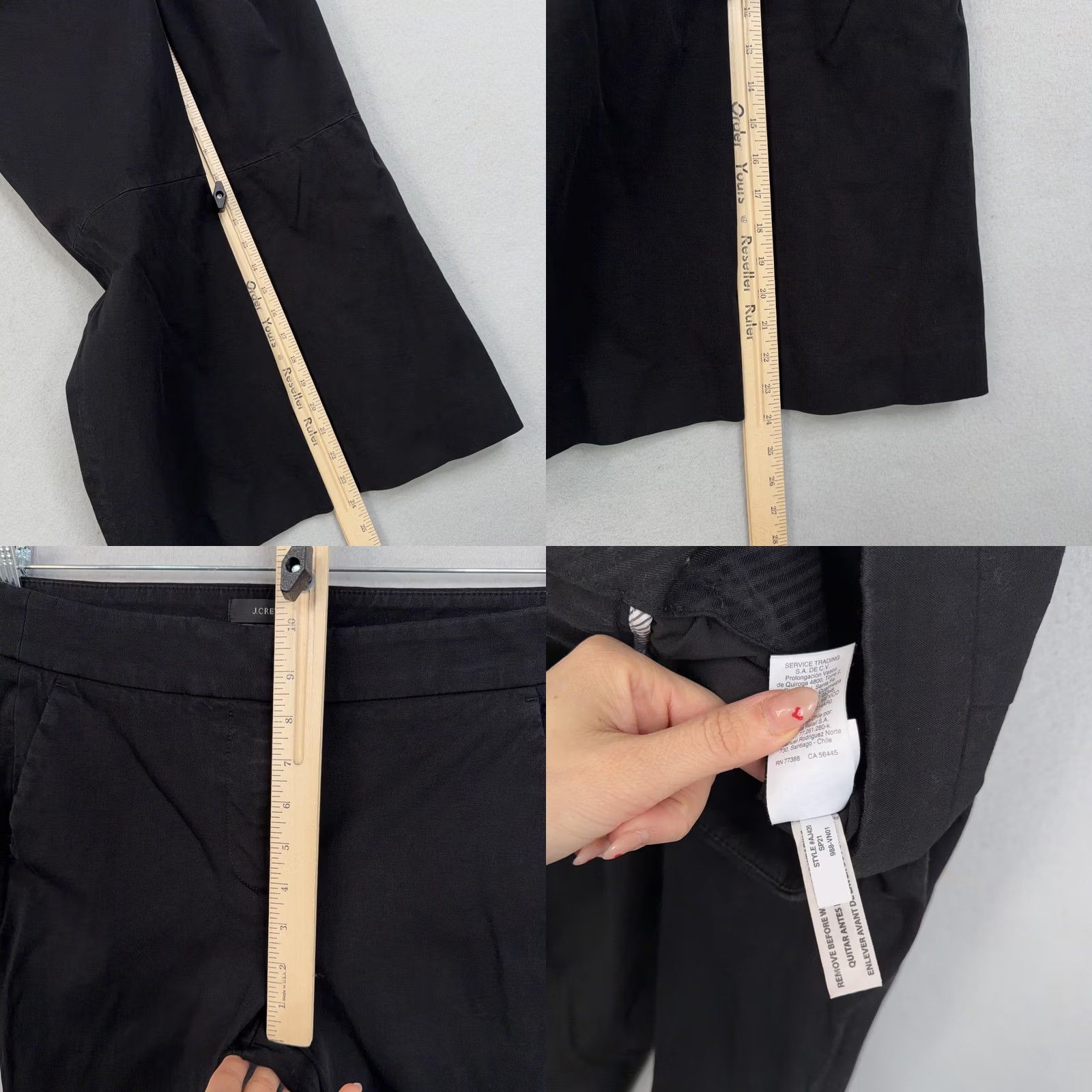 J.Crew J.CREW Womens Hayden Crop Flare Pants Work Office Black Twill Stretch Size 27" / US 4 / IT 40 - 9 Thumbnail