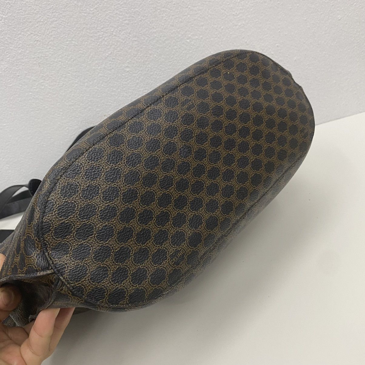 Celine ‼️LASTDROP‼️ VINTAGE CELINE MACADAM SHOULDER BAG BLACK CLOTH Size ONE SIZE - 10 Thumbnail