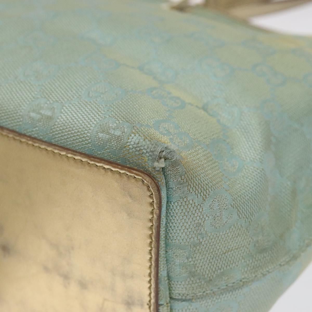 Gucci GUCCI GG Canvas Tote Bag Light Blue Gold 002 002 Size ONE SIZE - 10 Thumbnail