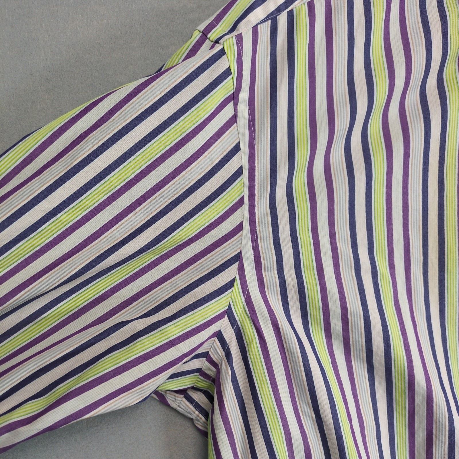 Robert Talbott Robert Talbott Carmel Men's XL Striped Button Up Dress Shirt Size US XL / EU 56 / 4 - 4 Thumbnail