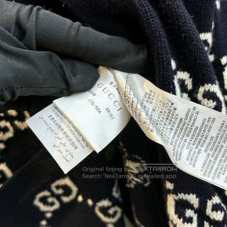 Gucci Gucci SizeOS FW21 Logo stitching V-neck single-breasted kni Size US M / EU 48-50 / 2 - 6 Thumbnail