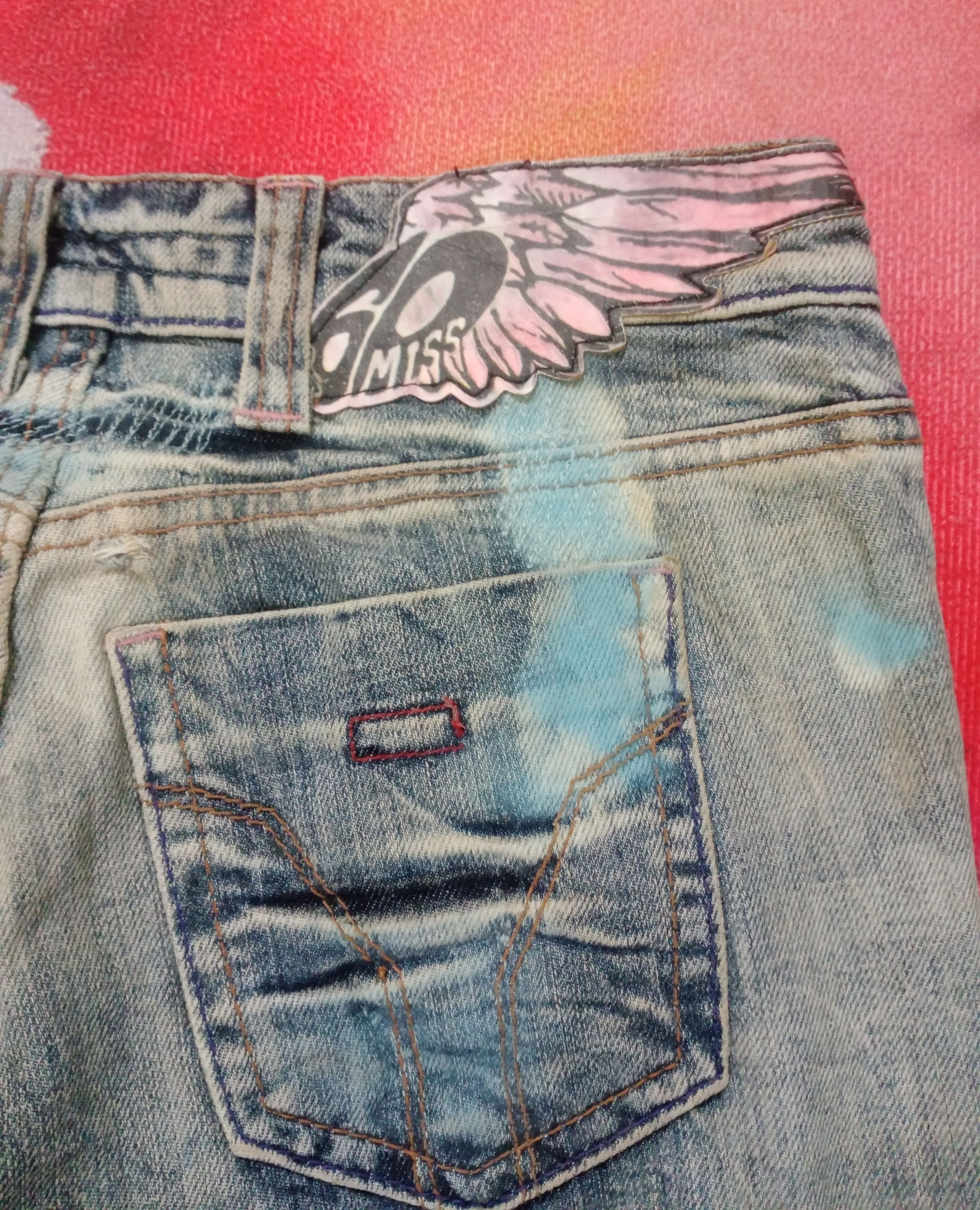 If Six Was Nine Rare Miss Sixty Flare Distressed Bootcut Jeans Size 28" / US 6 / IT 42 - 14 Thumbnail