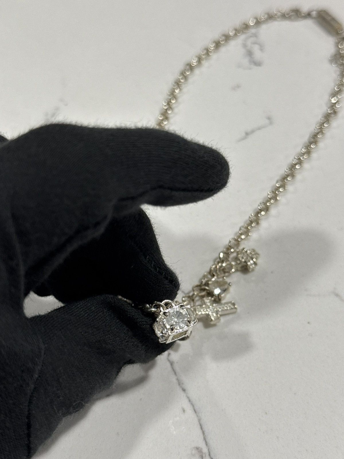 Sterling Silver Y2K Sterling Silver Charm Necklace Coquette Size ONE SIZE - 4 Thumbnail