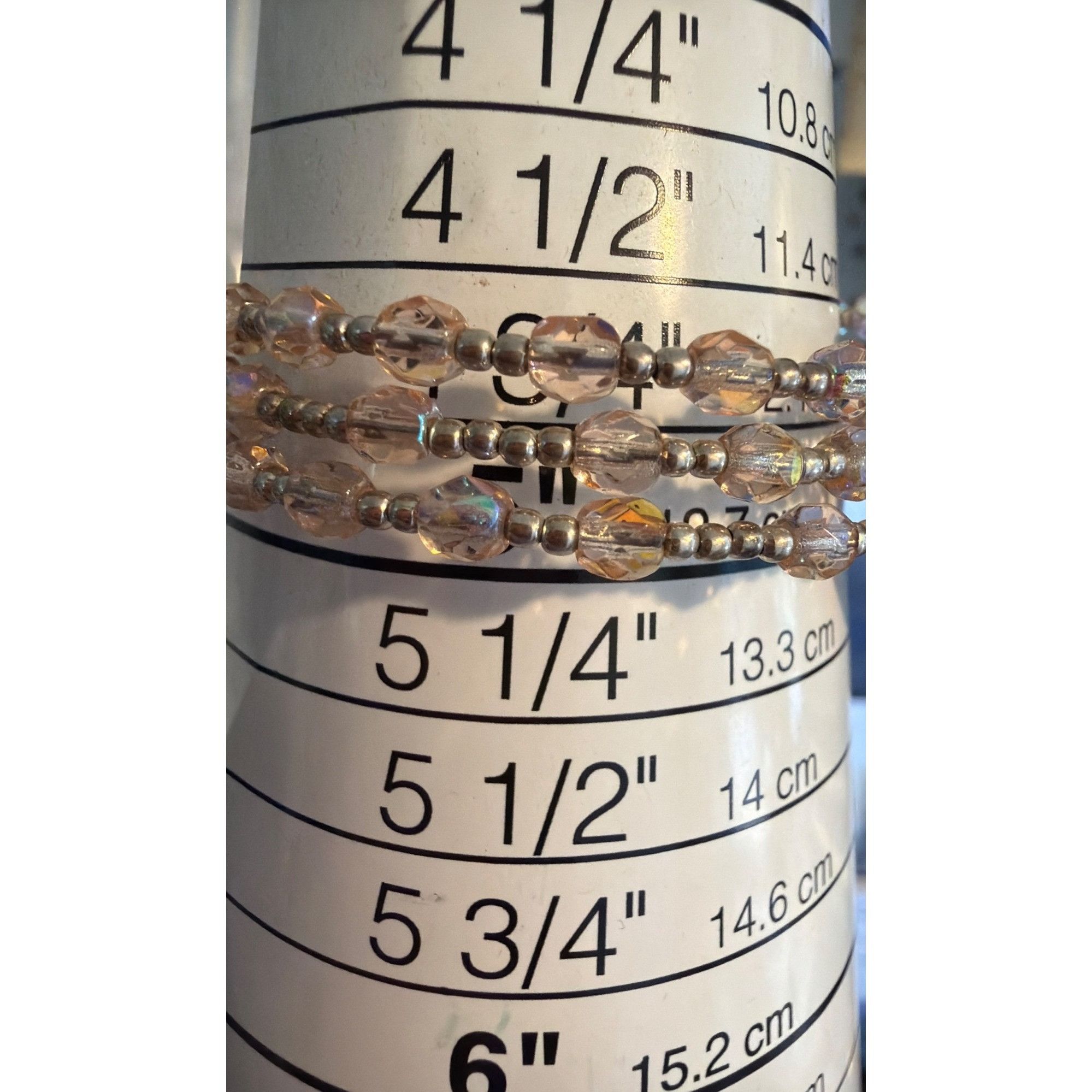 Other Vtg Sterling Silver Crystal Rosary Beads Bracelet Memory Wir Size ONE SIZE - 5 Thumbnail