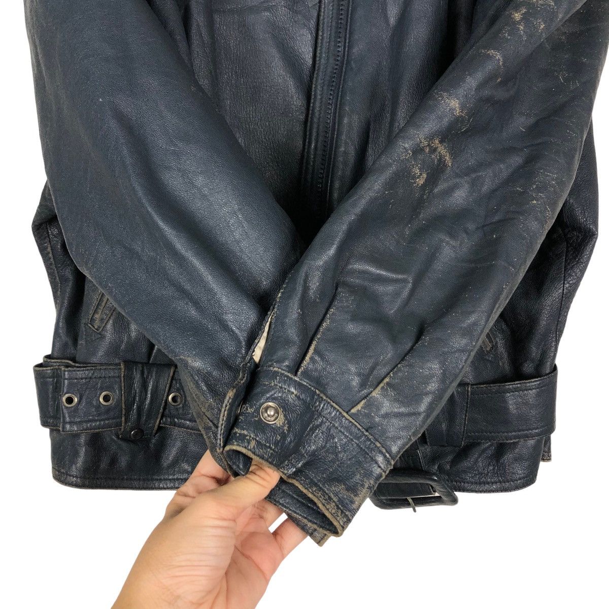 Japanese Brand 🔥Vintage Biker Leather Jacket Double Collar Issey Miyake Size US M / EU 48-50 / 2 - 15 Thumbnail