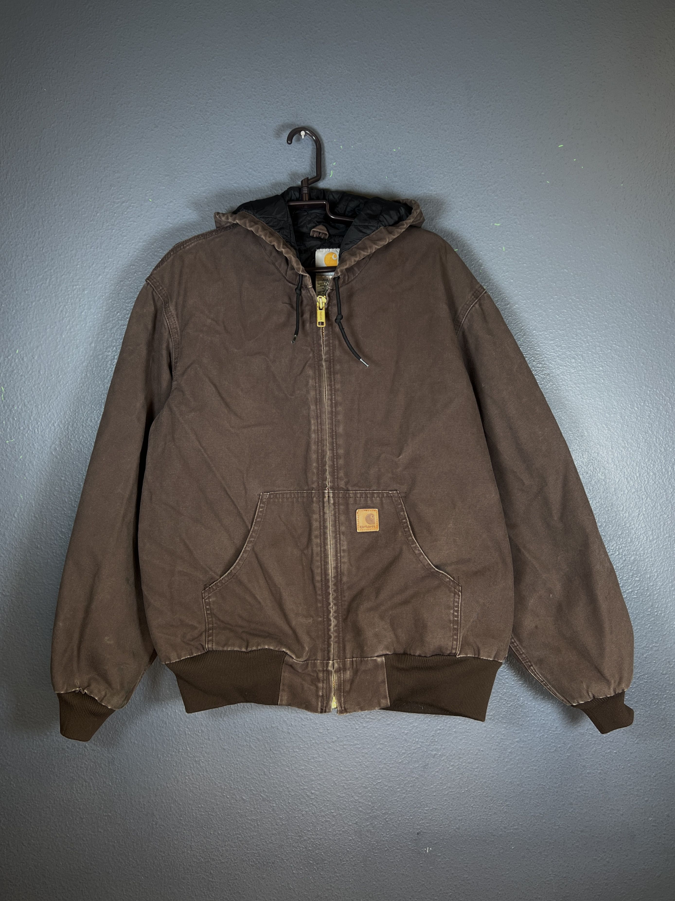 image of Carhartt Size Xxl Vintage Brown Jacket Sweatshirt Insulated, Men's