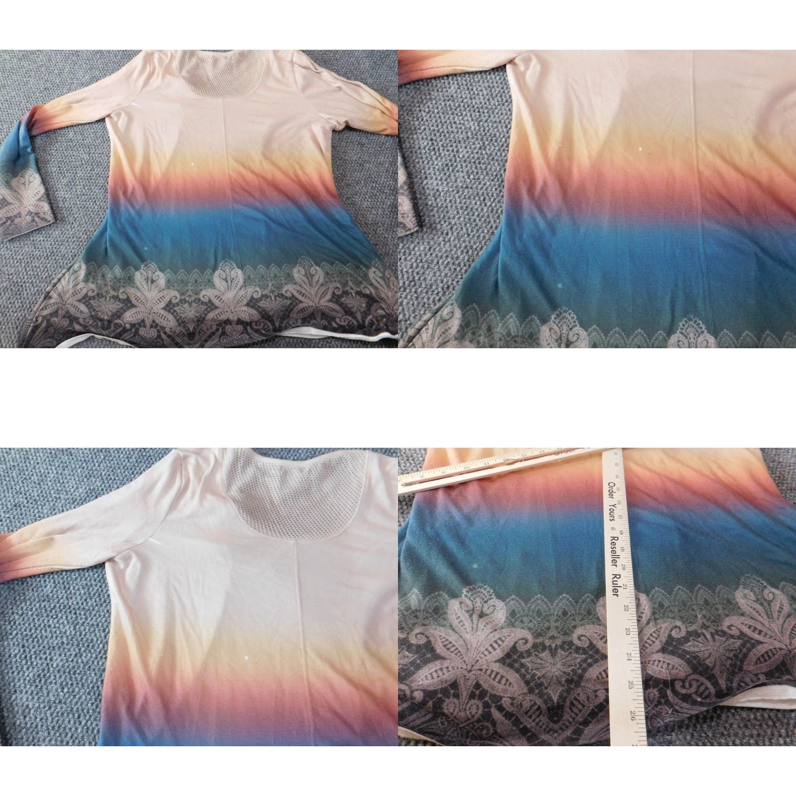 Vintage Live And Let Live Blouse Women L Pink Striped Floral Knit Polyester Spandex Crew Neck Long Sleeve Casual Stretch Vintage No Size L / US 10 / IT 46 - 9 Thumbnail