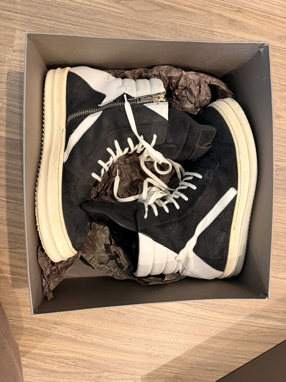 Rick Owens SS14 Blistered Leather Geobaskets Size US 13 / EU 46 - 8 Thumbnail