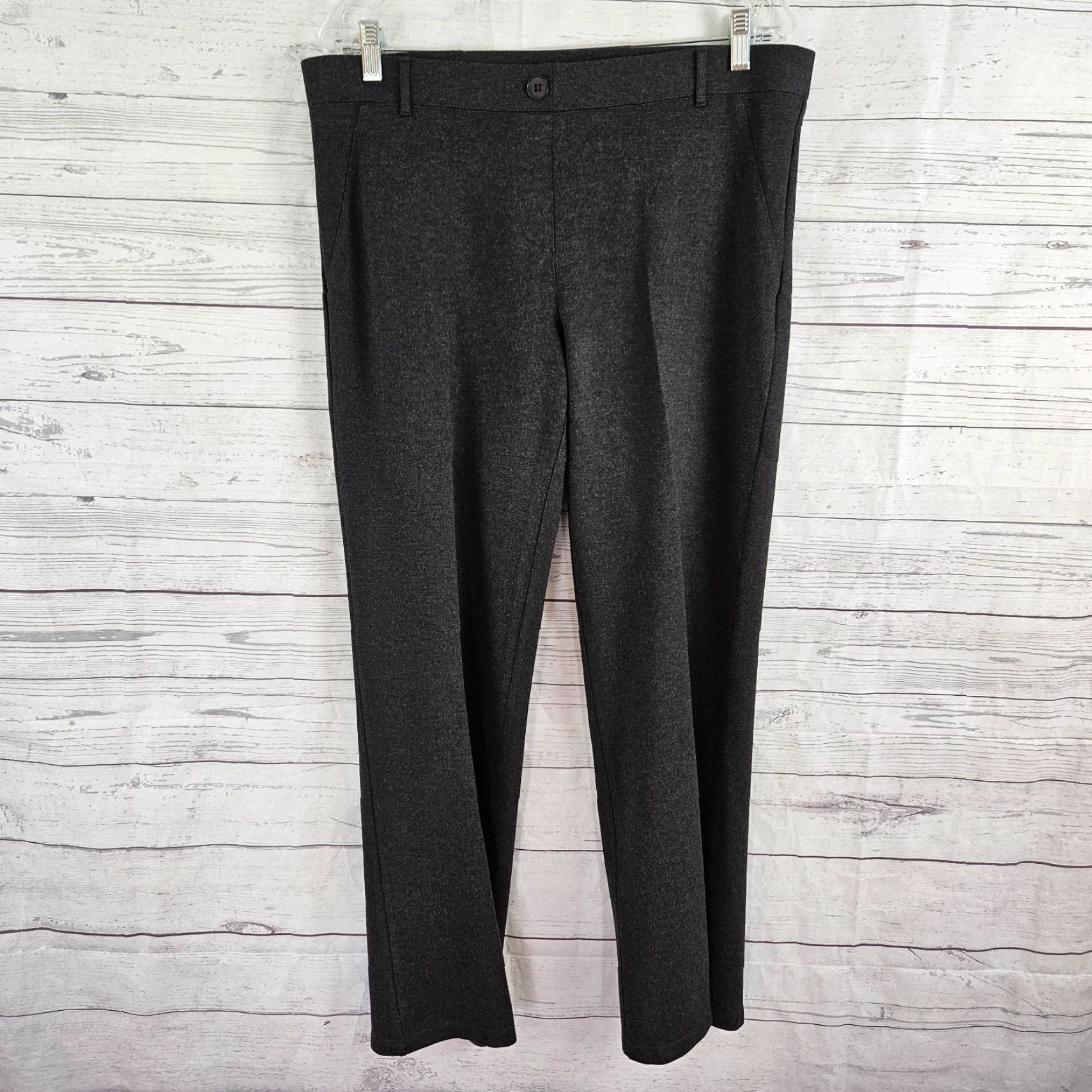 Vintage Betabrand Womens Pull On Pants Sz XL Petite Gray Mid Rise Knit Dress Pants Womens Pants Size 40" / US 18 - 2 Thumbnail