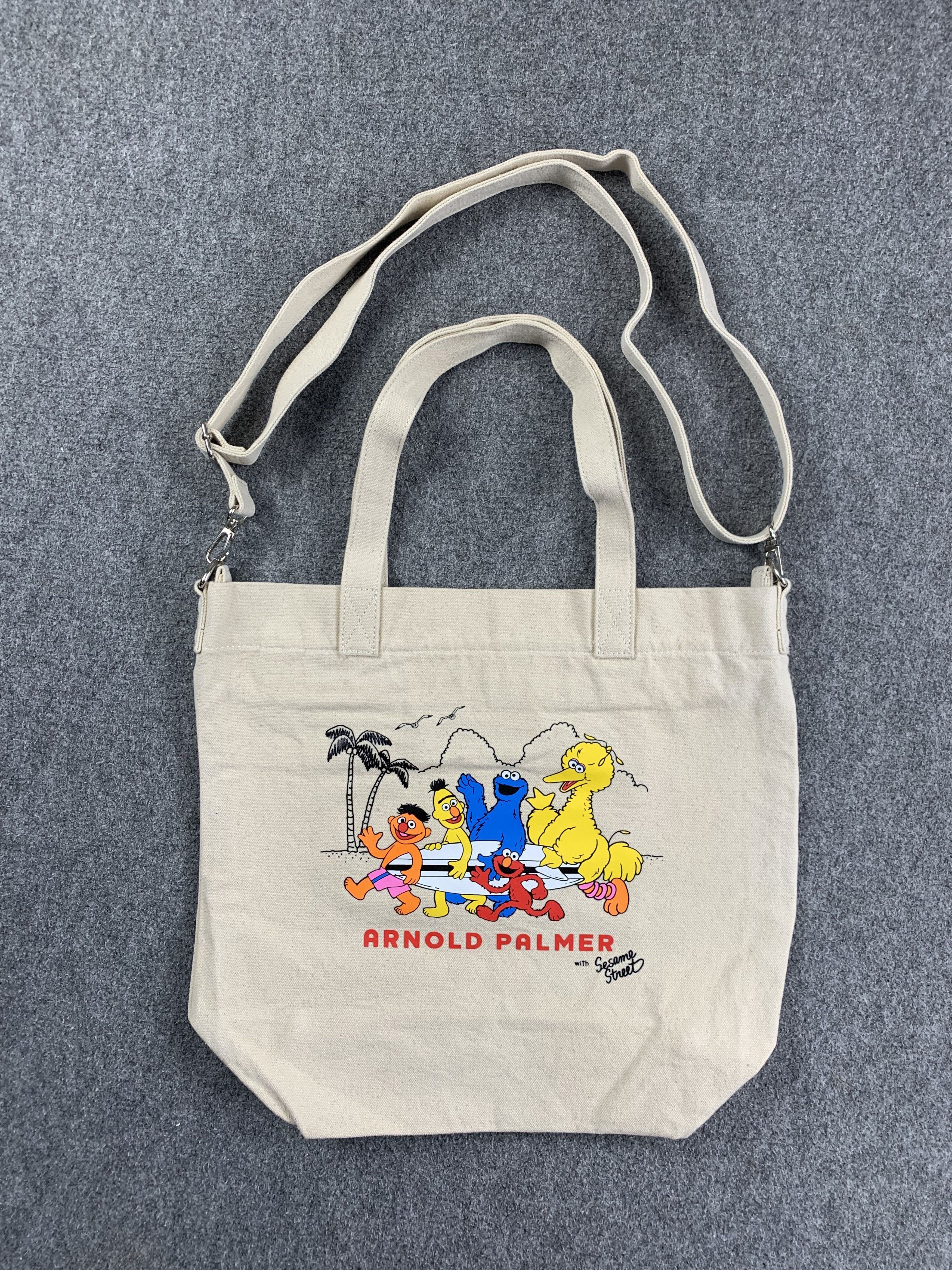 image of Vintage Arnold Palmer Sesame Street Crossbody Totebag in Cream, Men's