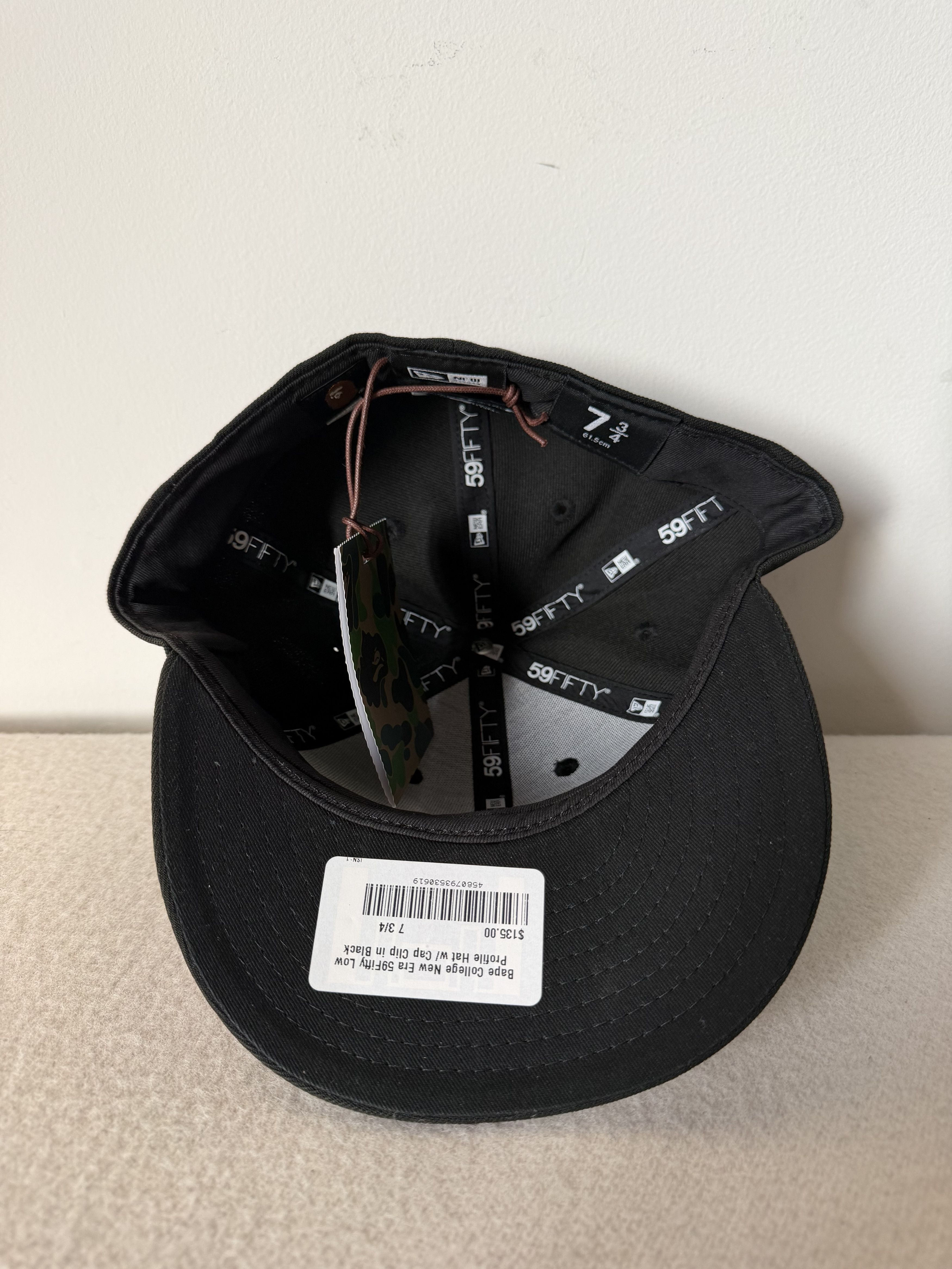 Bape 7 3/4 Bape New Era 59FIFTY Low Profile Fitted Hat in Black Size ONE SIZE - 6 Thumbnail